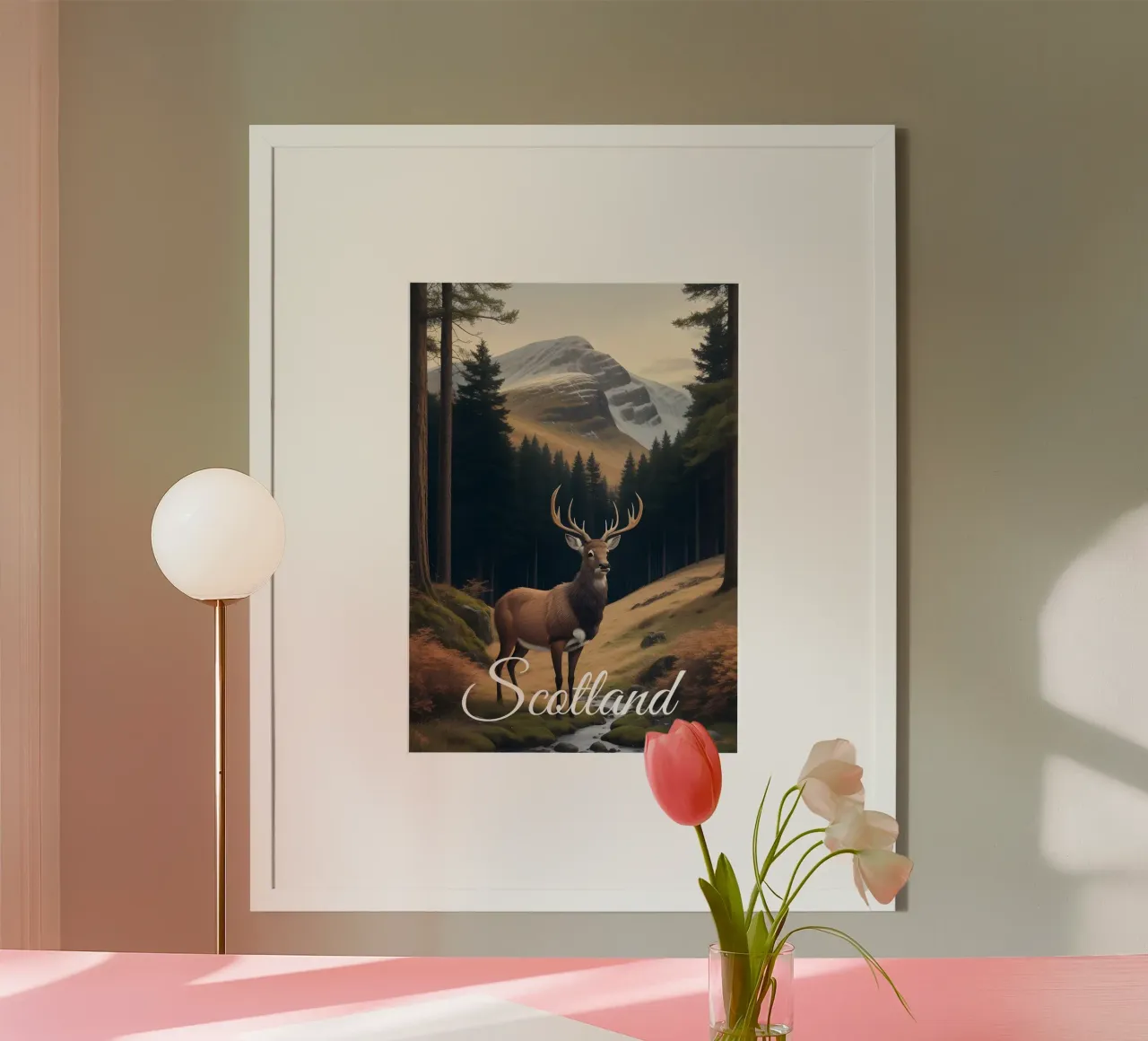 Scena di addio al celibato in Scozia poster con telaio in alluminio da Charnwood Prints