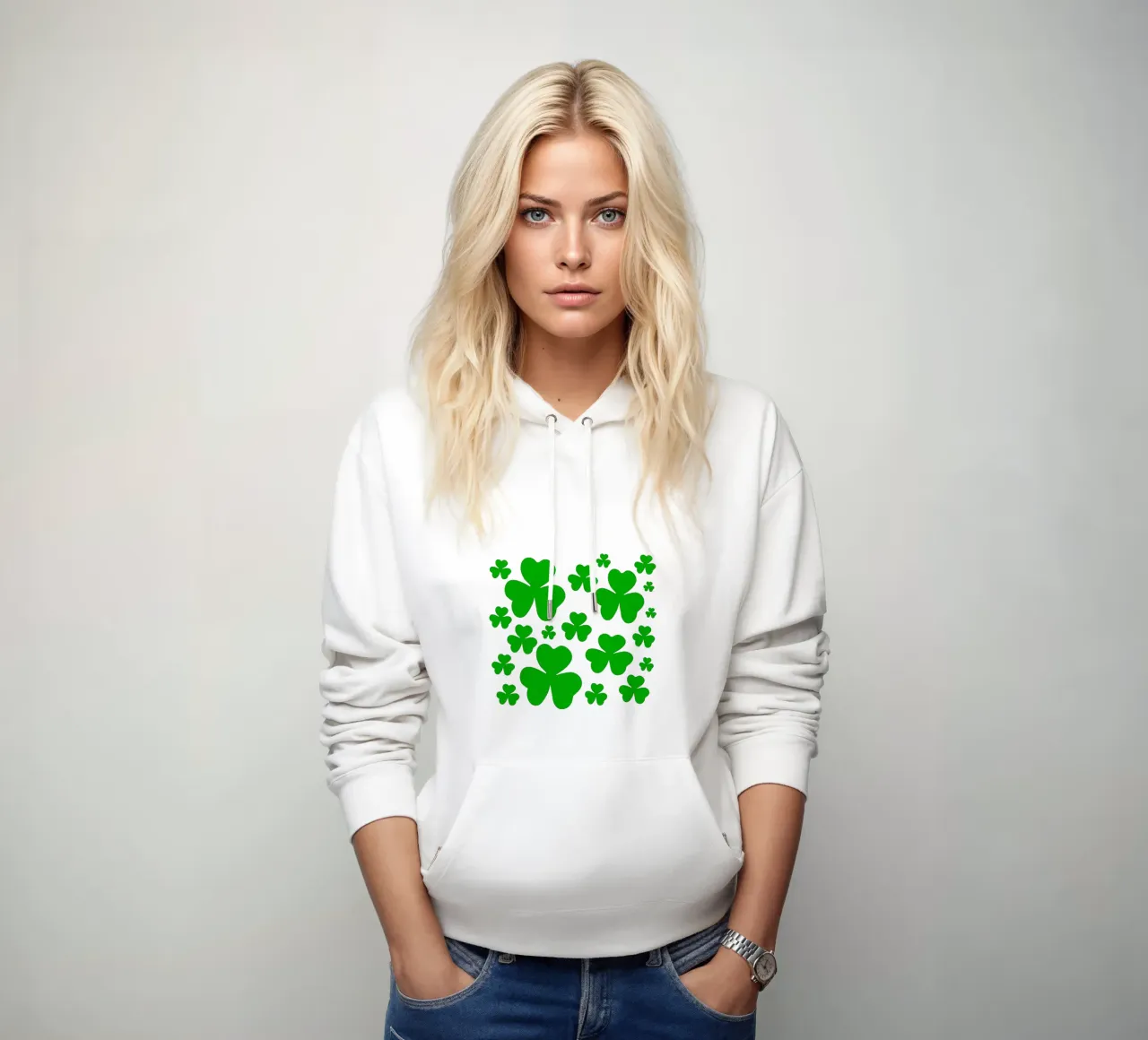 Three lucky leaf clover felpa con cappuccio da baobabprintstore