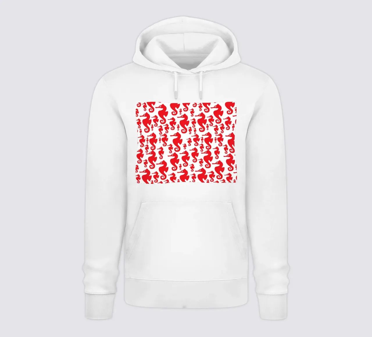 Red sea horse pattern felpa con cappuccio da baobabprintstore