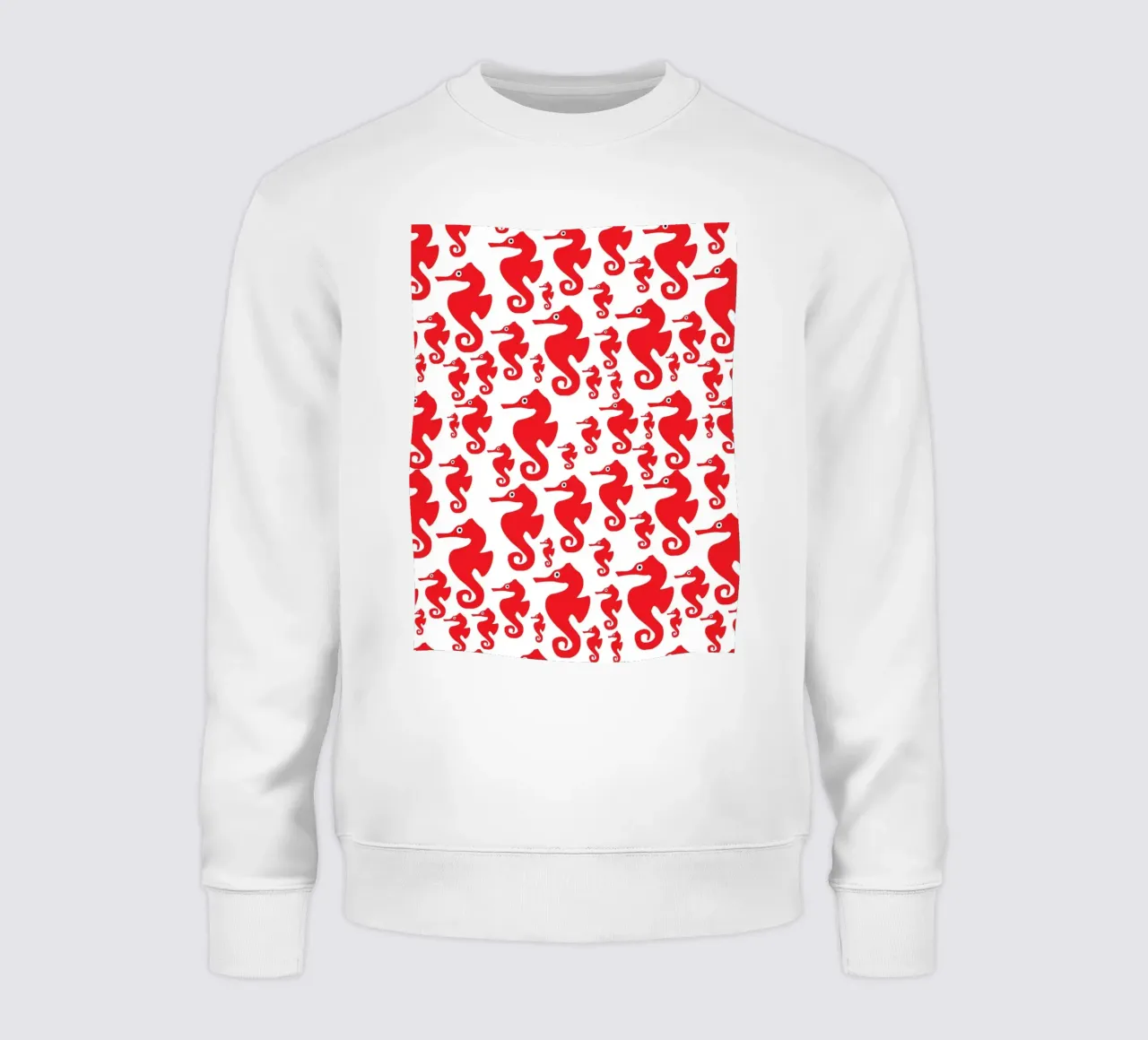 Red sea horse pattern felpa da baobabprintstore