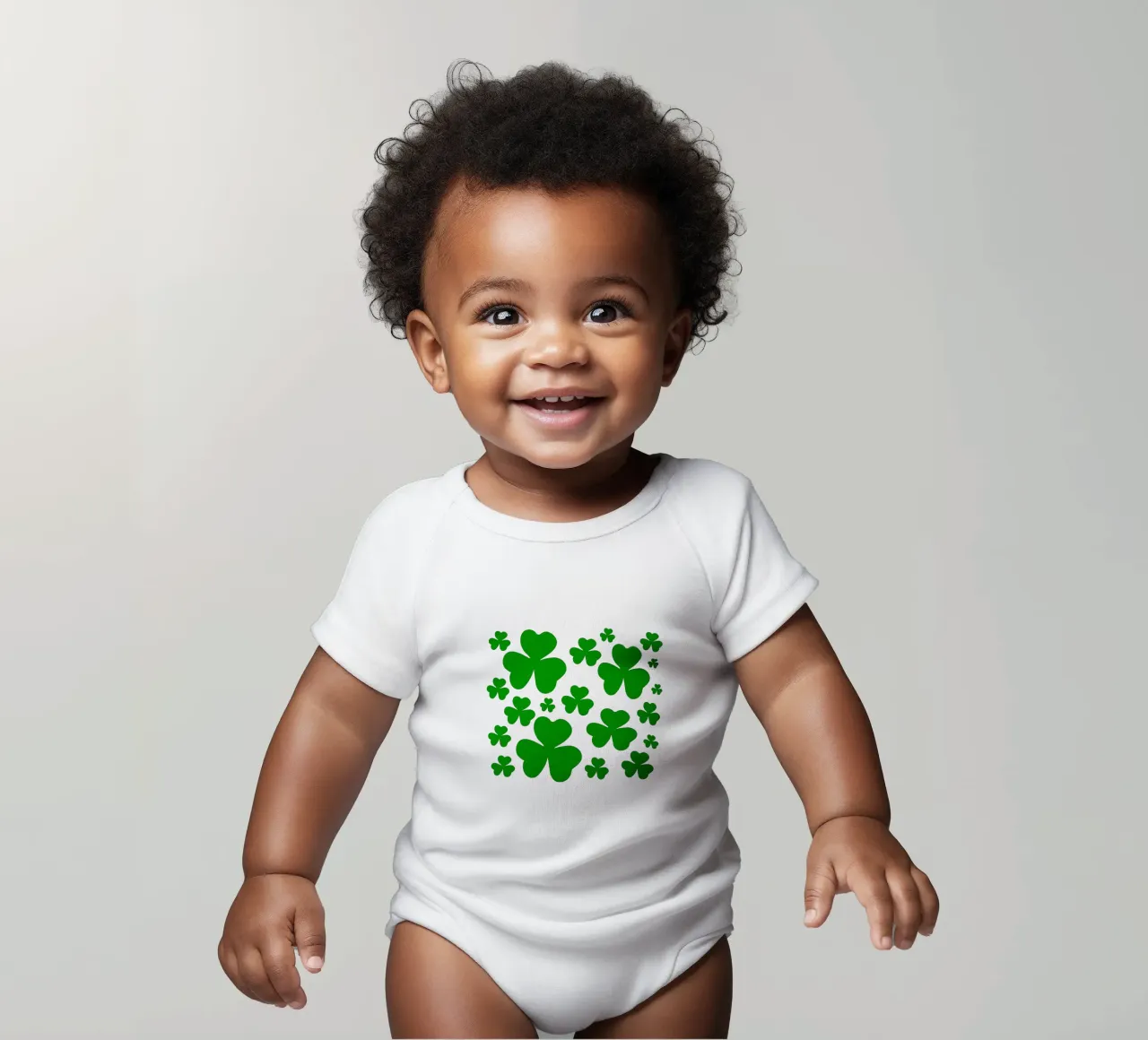 Three lucky leaf clover body neonato maniche corte da baobabprintstore