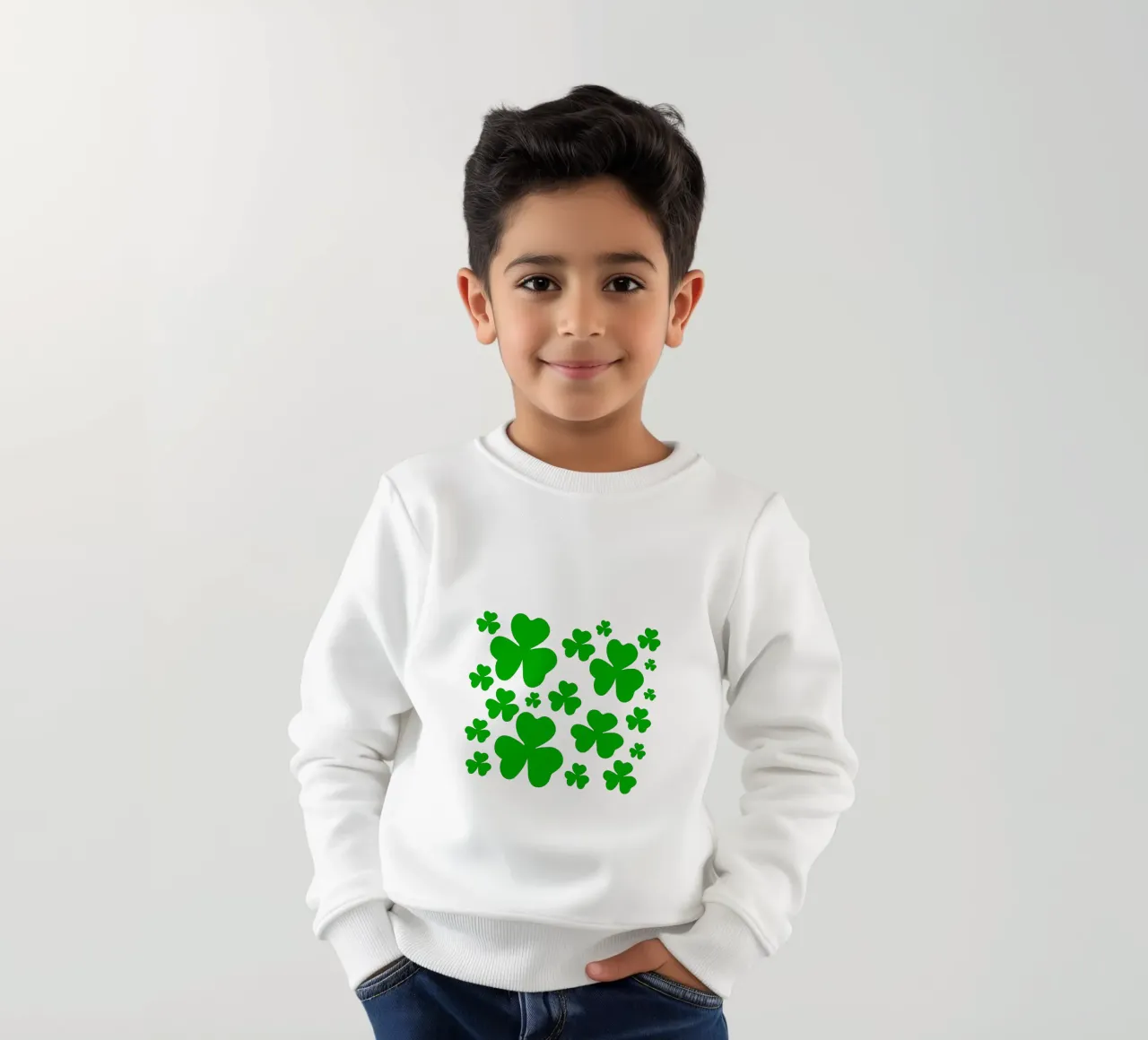 Three lucky leaf clover felpa bambino da baobabprintstore