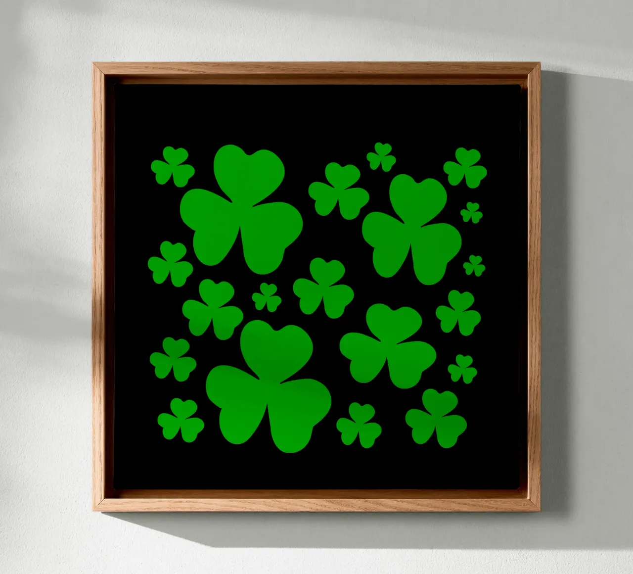 Three lucky leaf clover tela con Cornice a cassetta da baobabprintstore