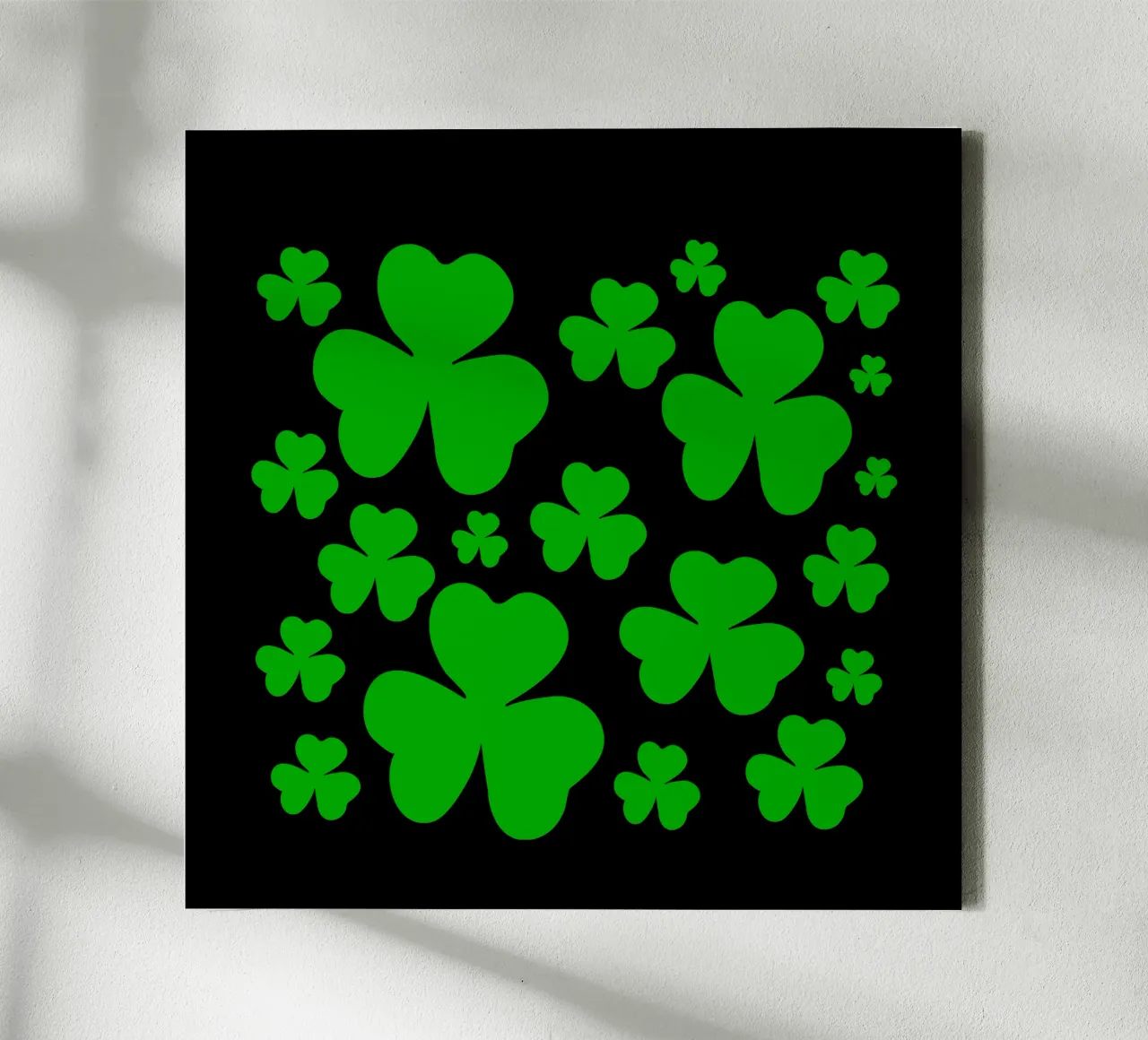 Three lucky leaf clover tela con Cornice a cassetta da baobabprintstore