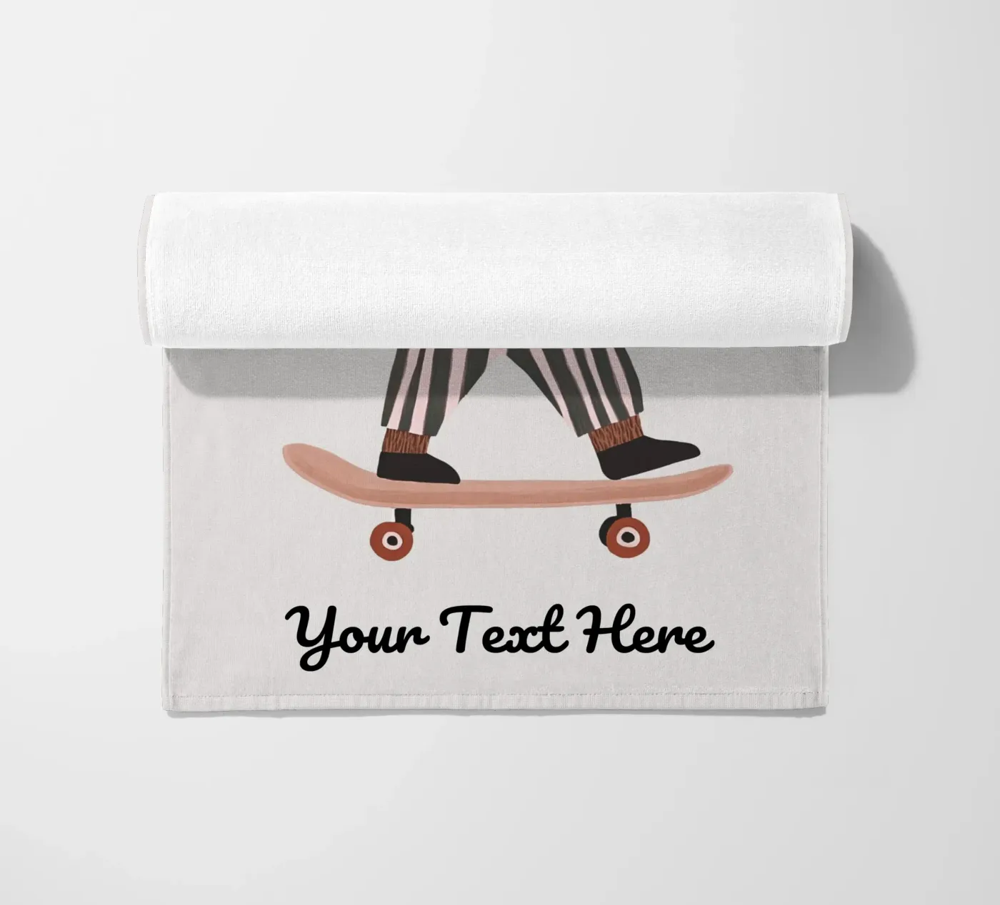 Poster personnalisé de l'ours Skateboarding, art personnalisé de la chambre d'enfant serviette de plage de Little Lola