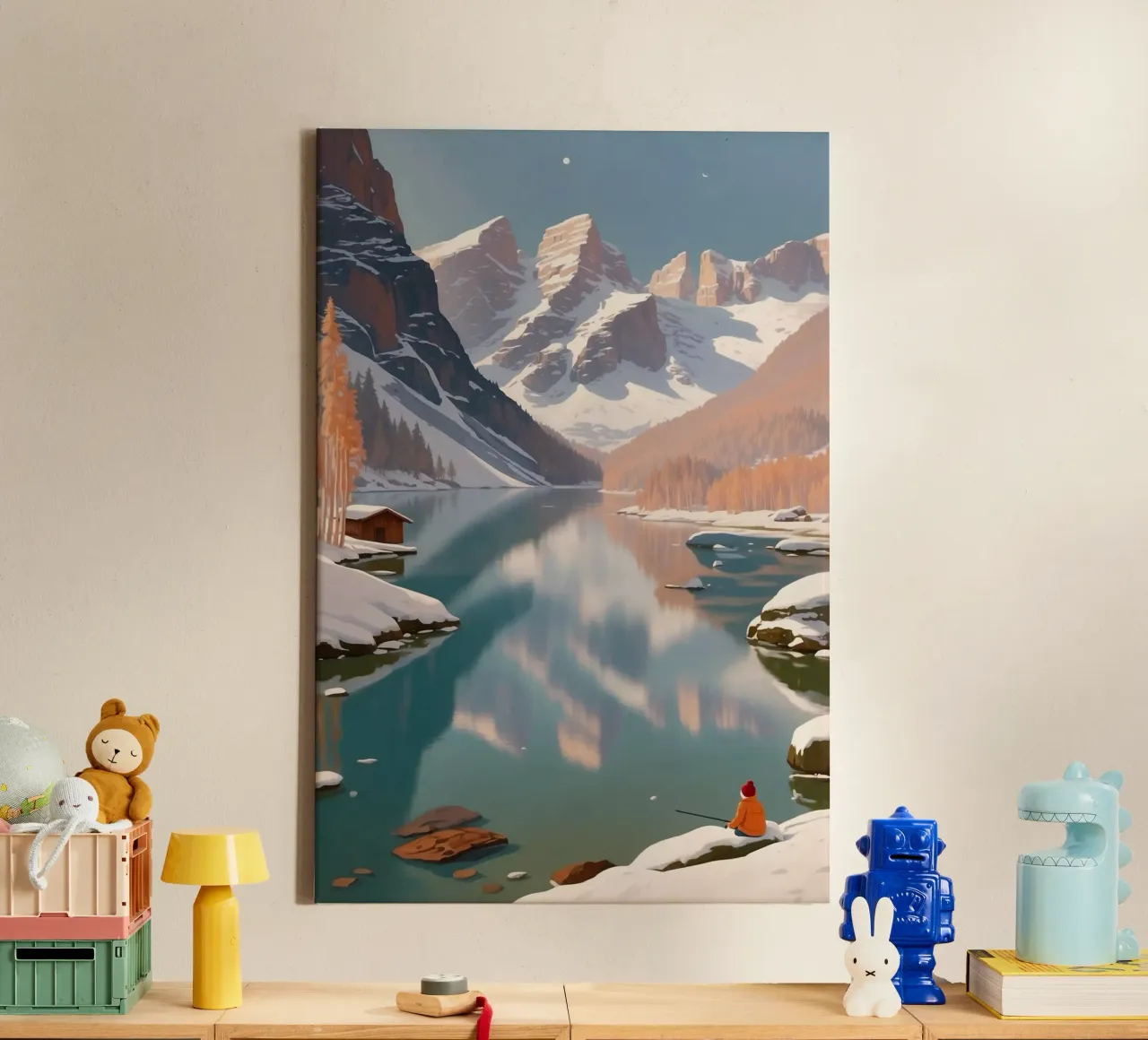 Pragser Wildsee: silenzio invernale | Werk 1 tela con Cornice a cassetta da AlbertKlee