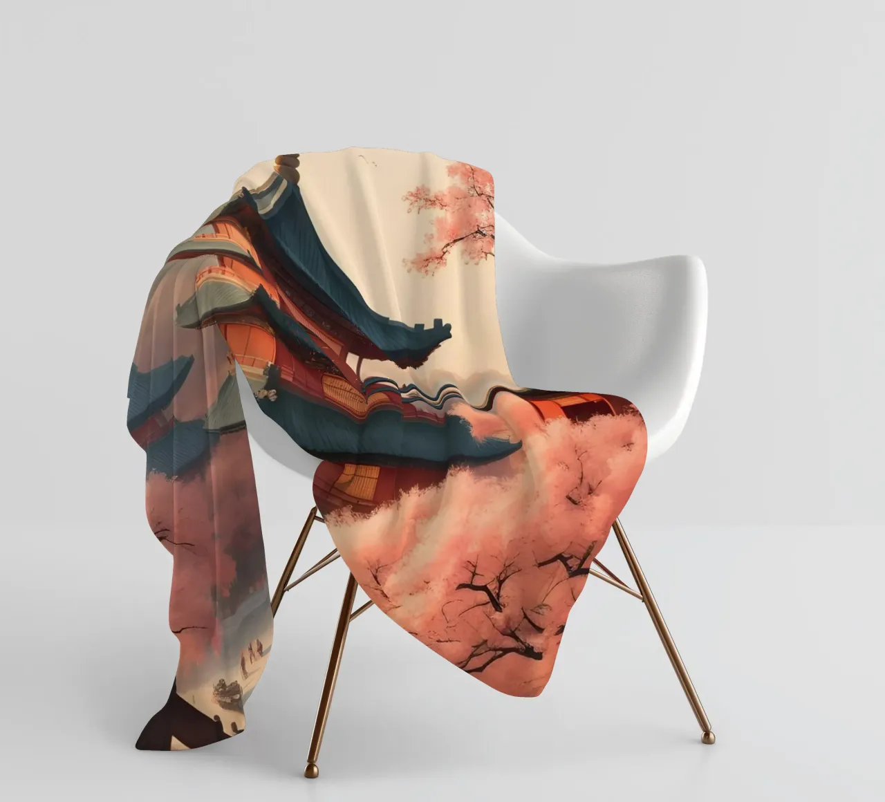 Scena di Shanghai coperta in pile da Charnwood Prints