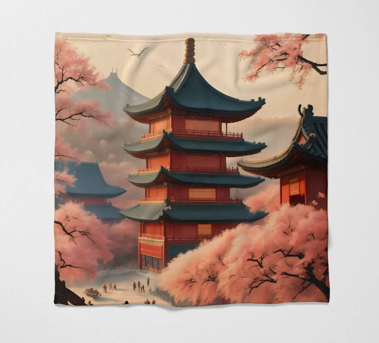 Scena di Shanghai coperta in pile da Charnwood Prints