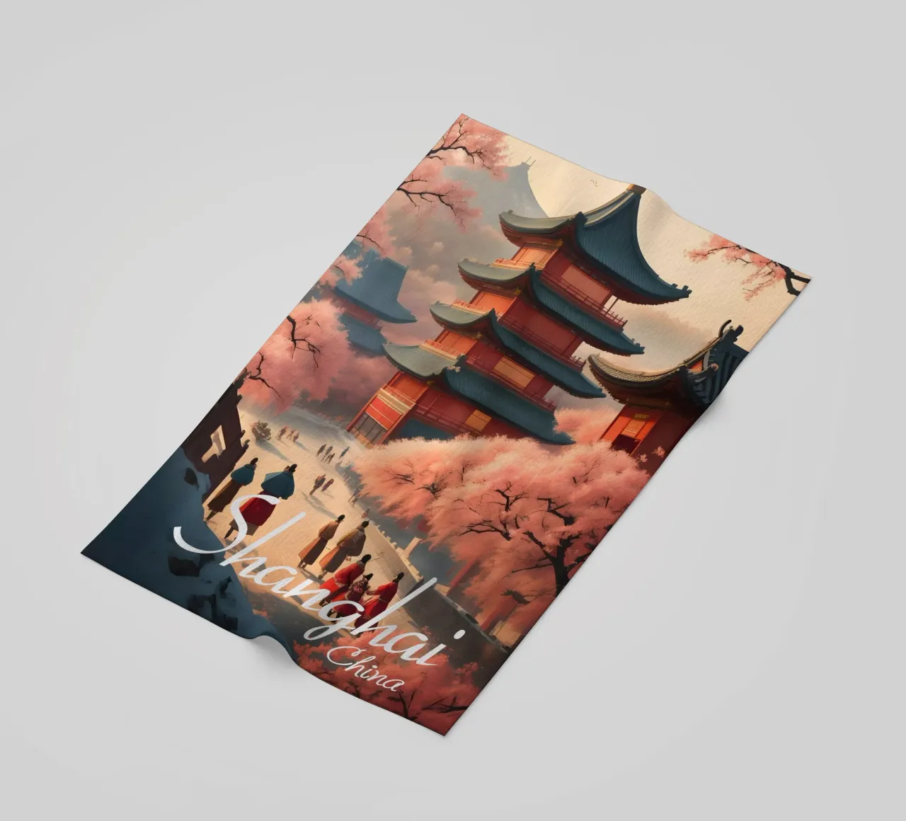 Scena di Shanghai telo mare da Charnwood Prints
