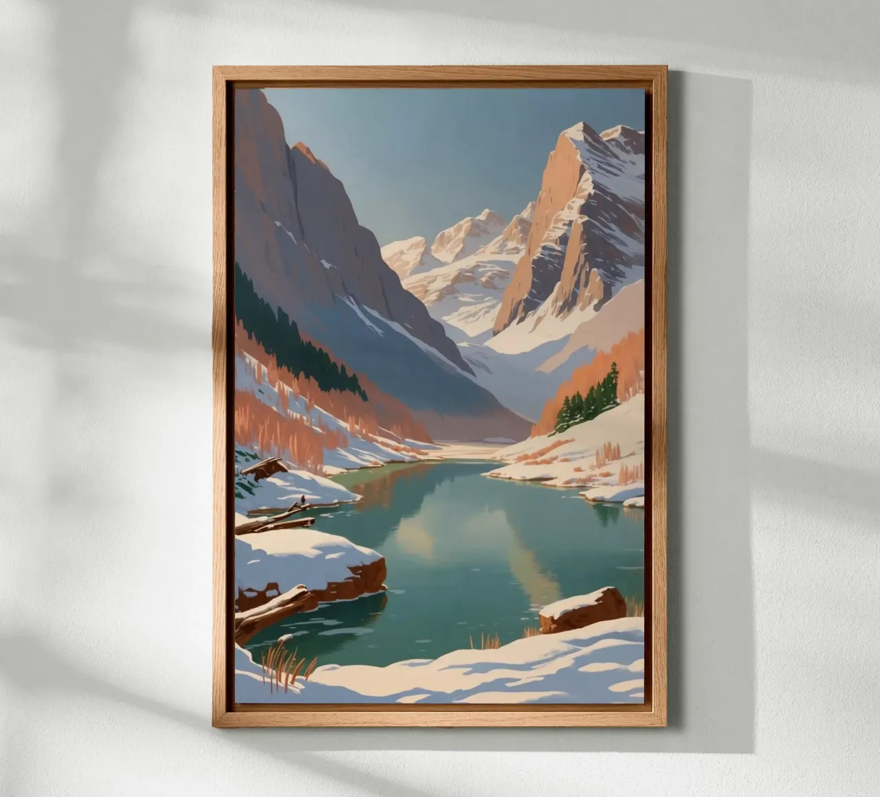 Pragser Wildsee: Magia d'inverno | Werk 4 tela con Cornice a cassetta da AlbertKlee