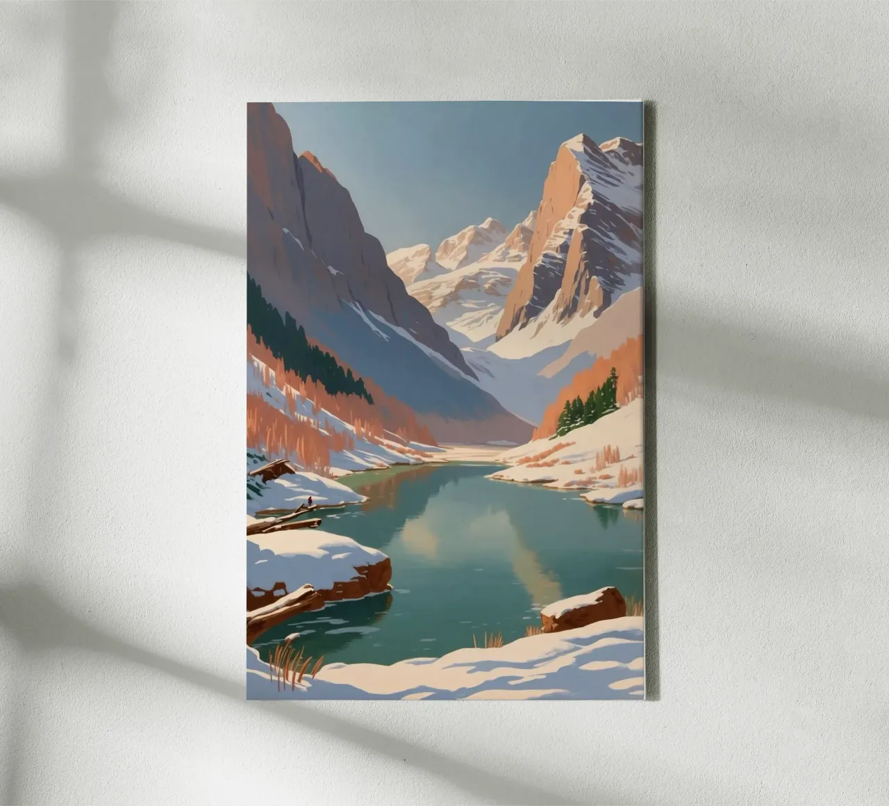 Pragser Wildsee: Magia d'inverno | Werk 4 tela con Cornice a cassetta da AlbertKlee