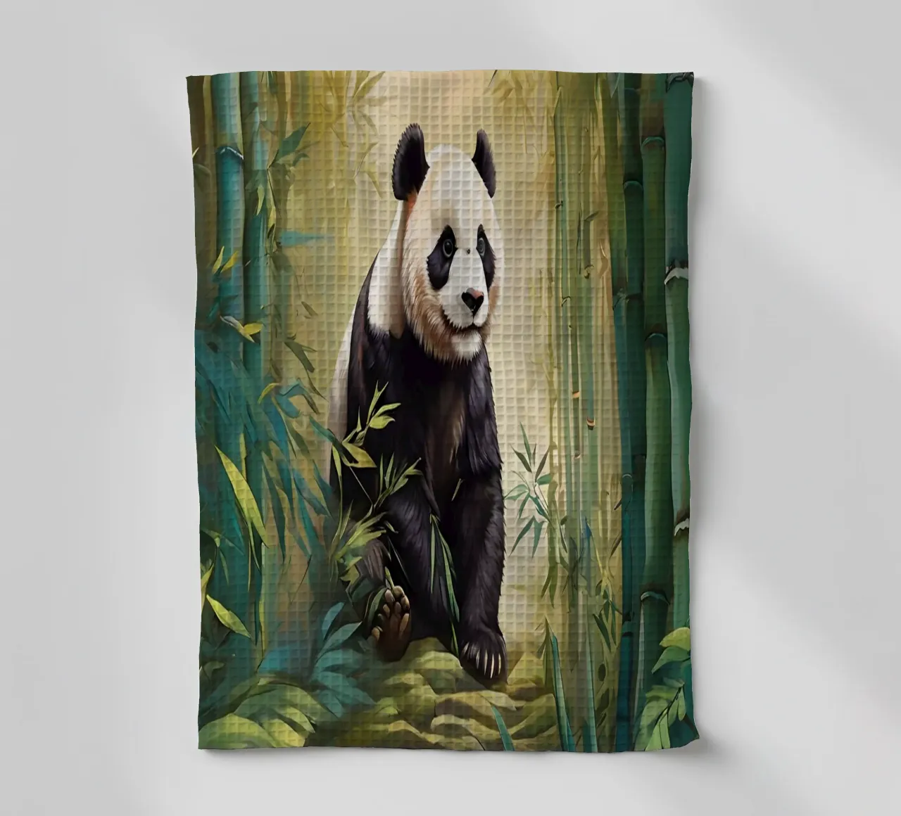 Scène de la forêt de pandas du Sichuan (Chine) torchon de Charnwood Prints