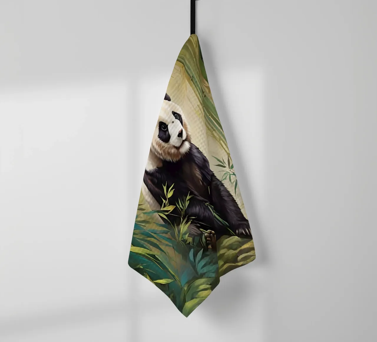 Scène de la forêt de pandas du Sichuan (Chine) torchon de Charnwood Prints