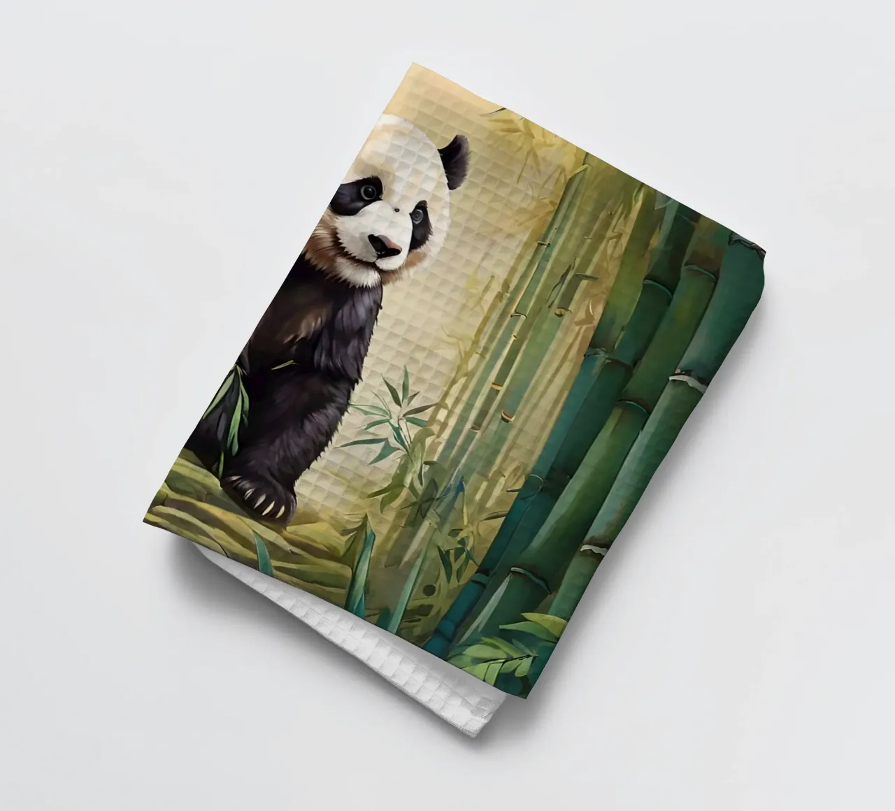 Scène de la forêt de pandas du Sichuan (Chine) torchon de Charnwood Prints