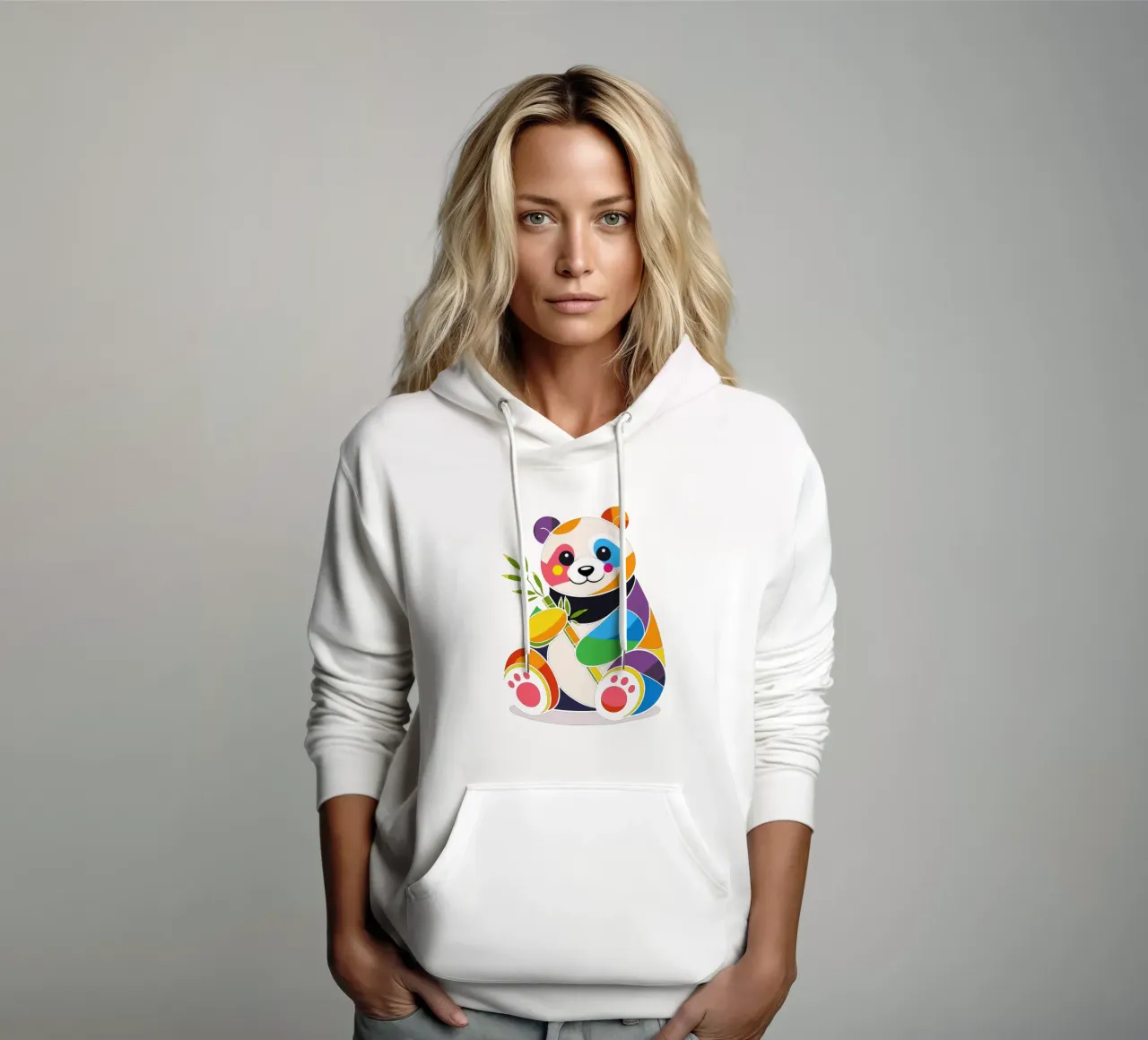 Panda colorato con bambù - Design allegro felpa con cappuccio da NA/MO