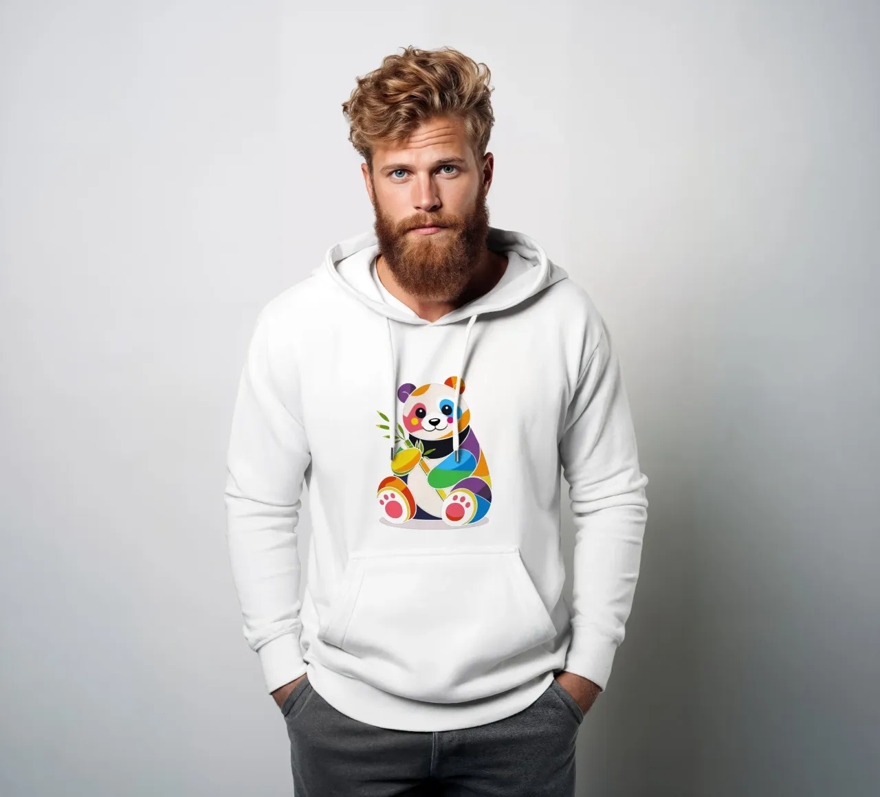 Panda colorato con bambù - Design allegro felpa con cappuccio da NA/MO