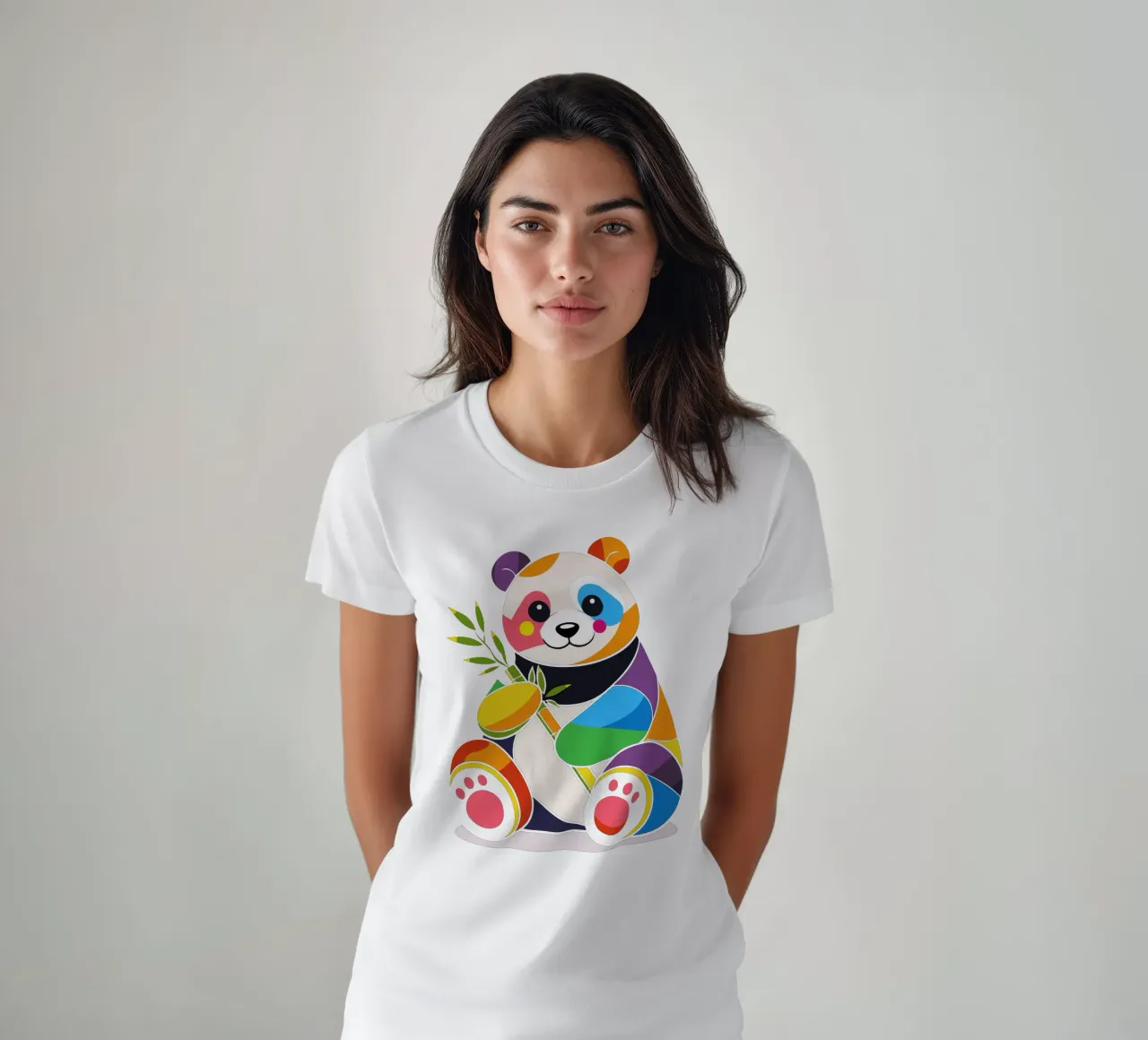Panda colorato con bambù - Design allegro t-shirt da NA/MO