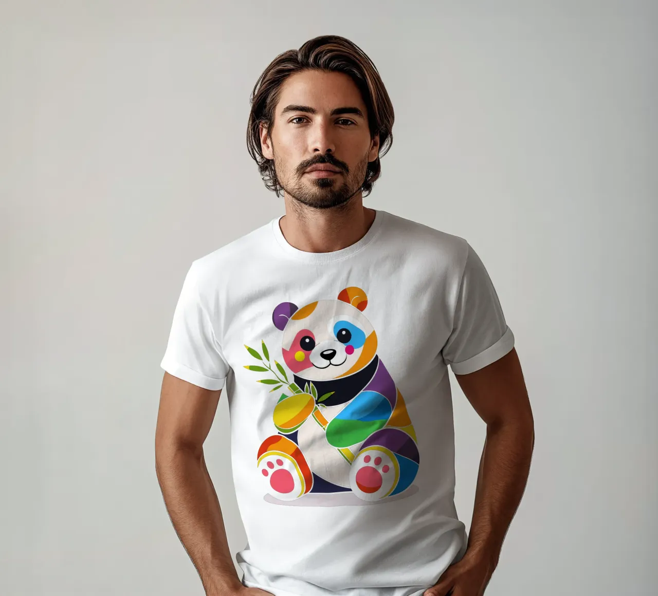 Panda colorato con bambù - Design allegro t-shirt da NA/MO