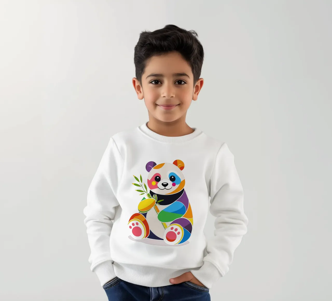 Panda colorato con bambù - Design allegro felpa bambino da NA/MO