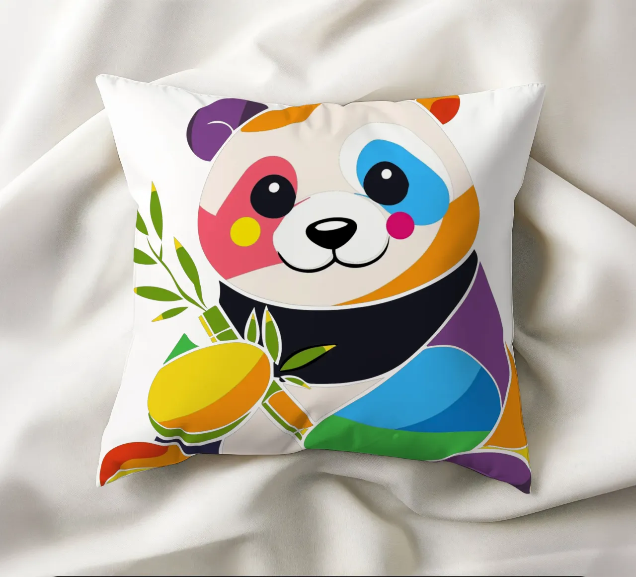 Panda colorato con bambù - Design allegro cuscino da NA/MO