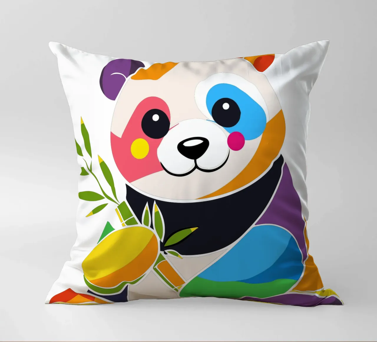 Panda colorato con bambù - Design allegro cuscino da NA/MO