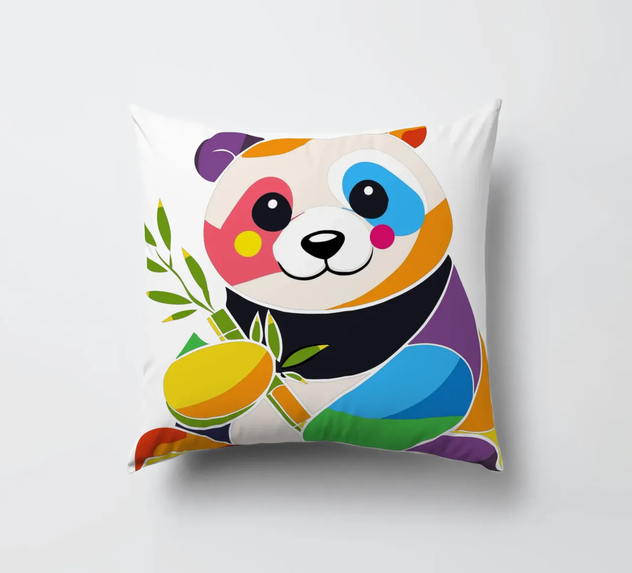 Panda colorato con bambù - Design allegro cuscino da NA/MO