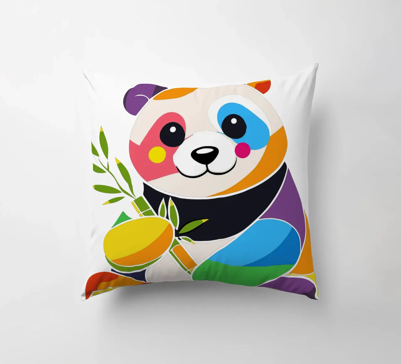 Panda colorato con bambù - Design allegro cuscino da NA/MO