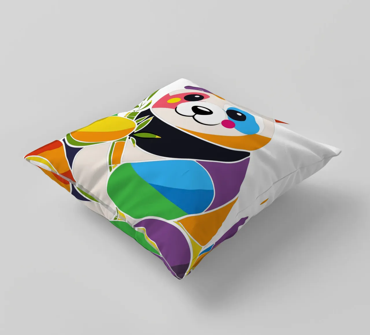 Panda colorato con bambù - Design allegro cuscino da NA/MO