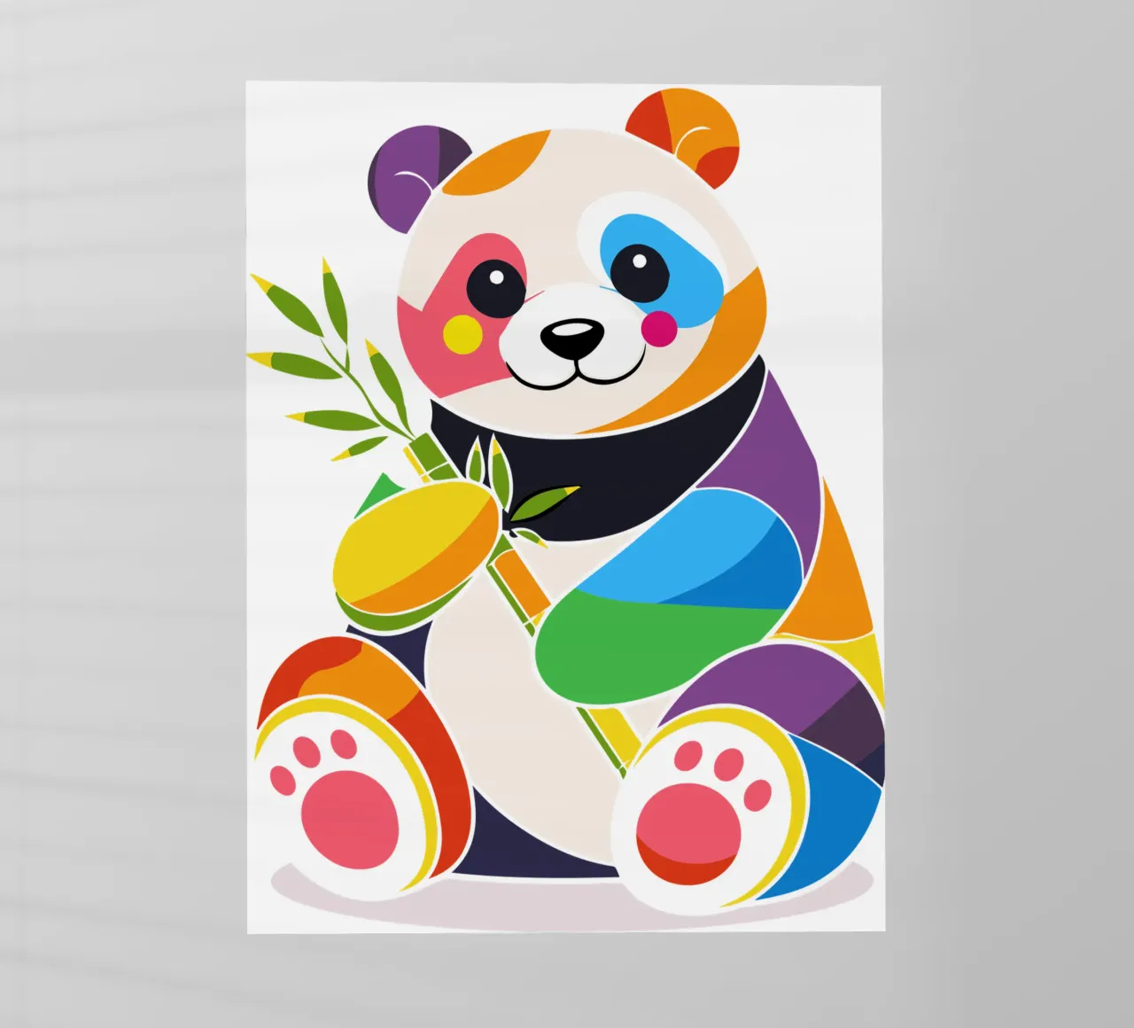 Panda colorato con bambù - Design allegro pellicola backlit da NA/MO