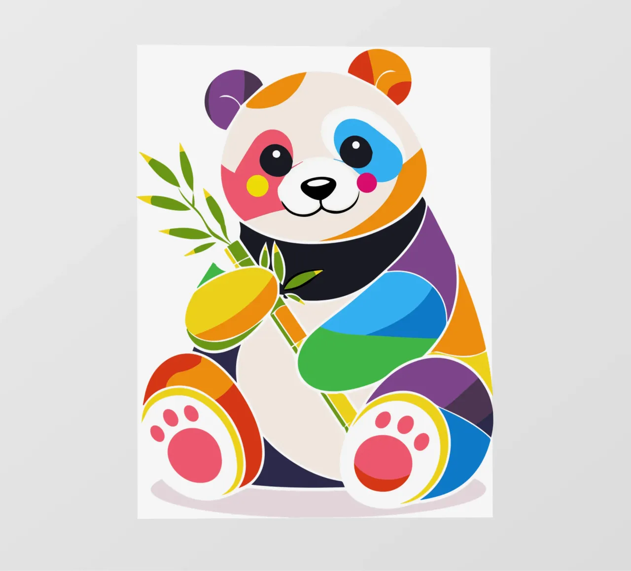 Panda colorato con bambù - Design allegro pellicola backlit da NA/MO