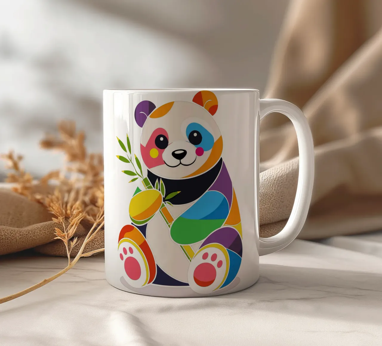 Panda colorato con bambù - Design allegro tazza in ceramica da NA/MO
