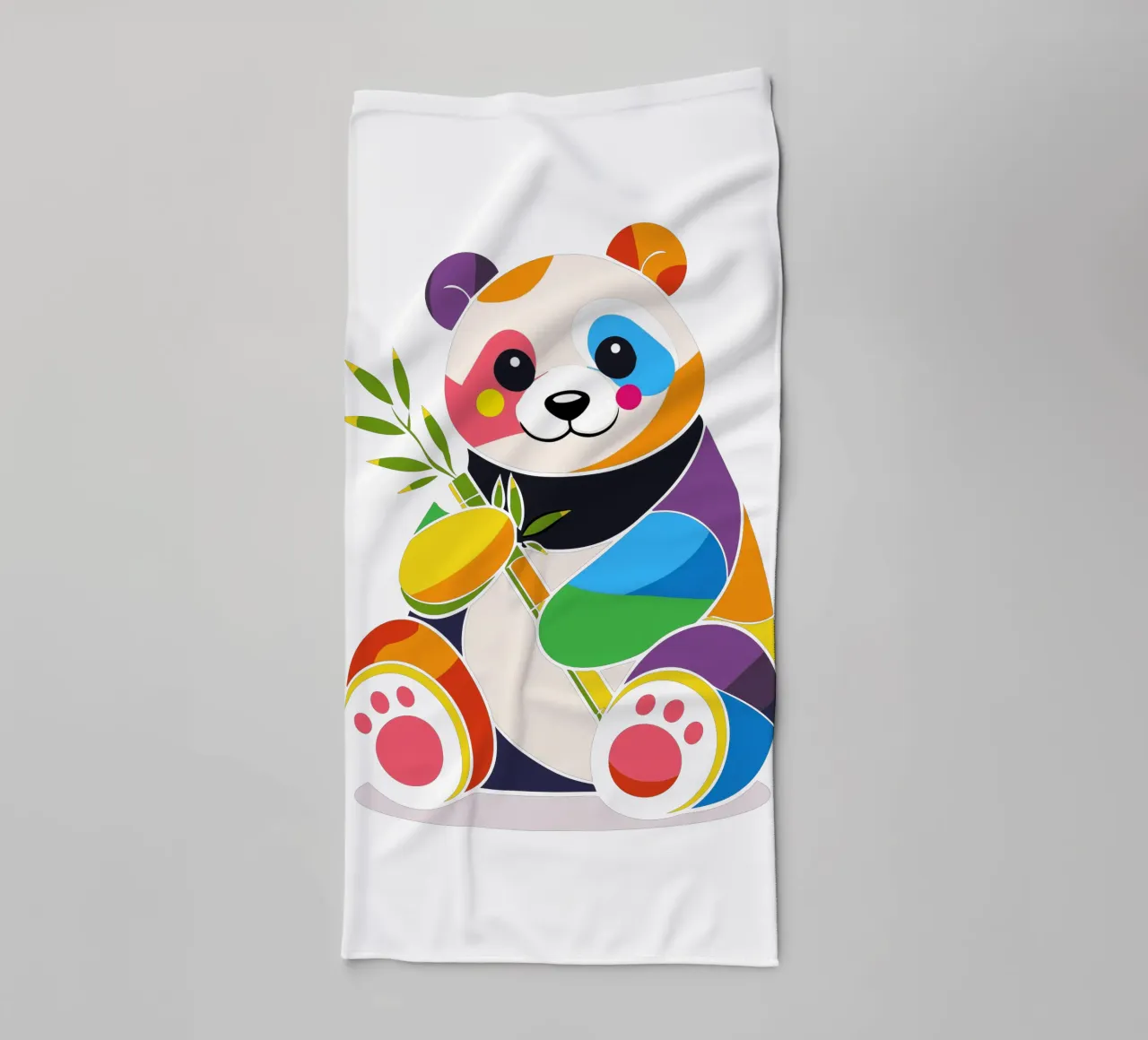 Panda colorato con bambù - Design allegro asciugamano da bagno da NA/MO