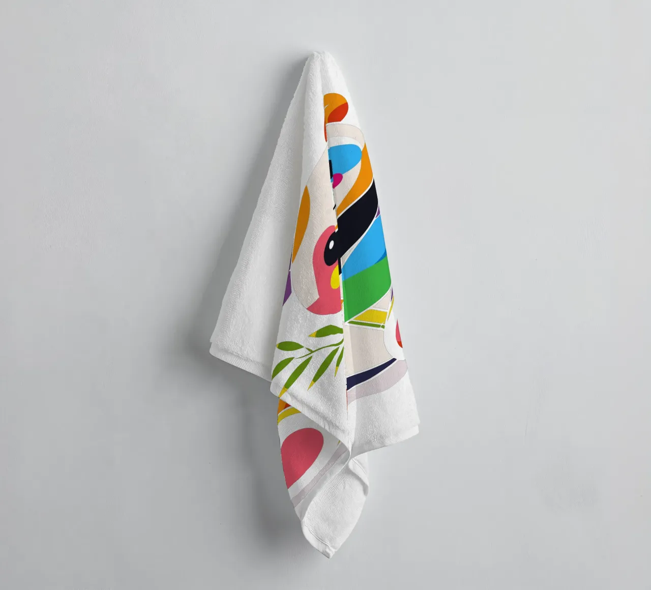 Panda colorato con bambù - Design allegro asciugamano da bagno da NA/MO