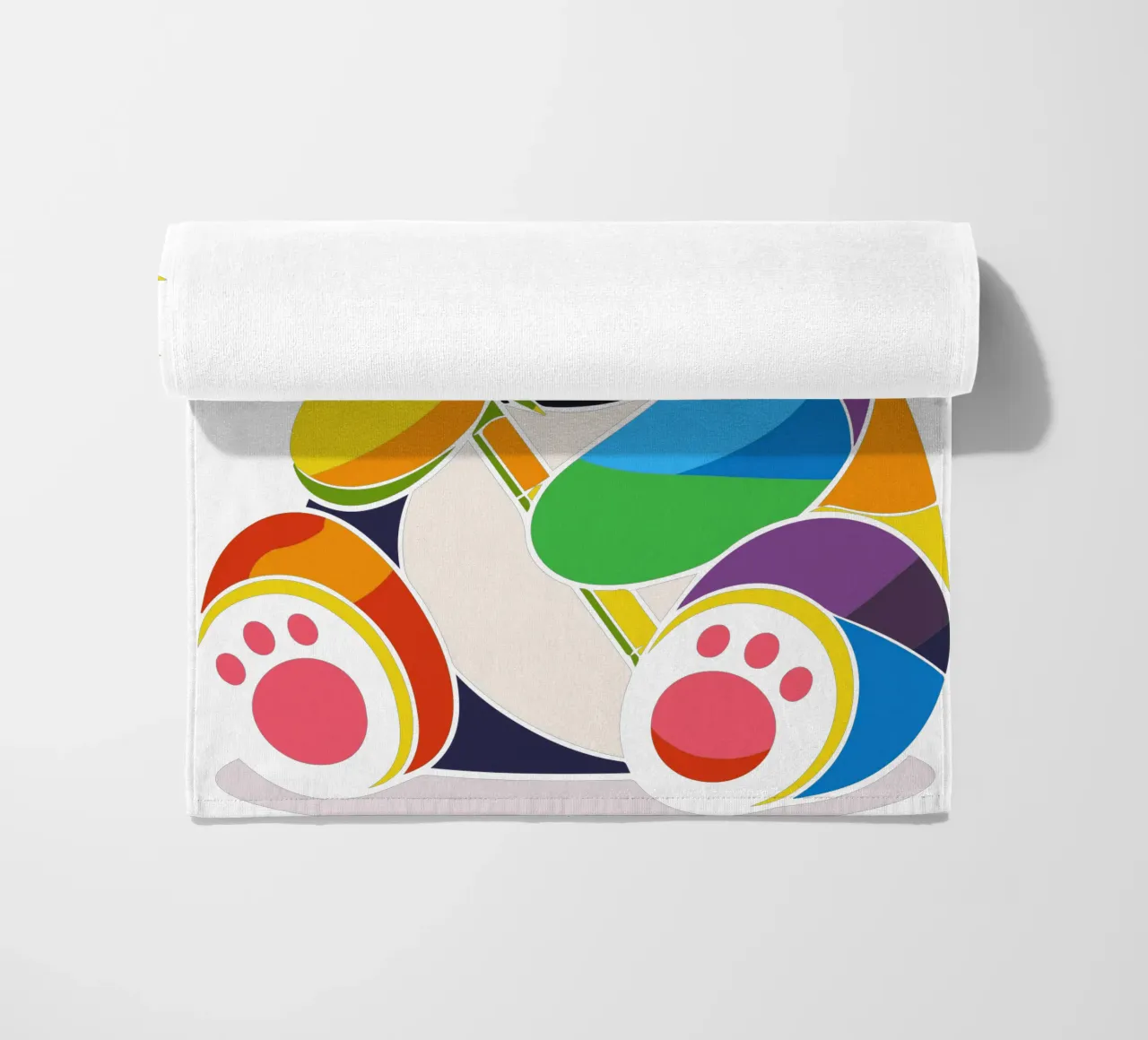 Panda colorato con bambù - Design allegro telo mare da NA/MO