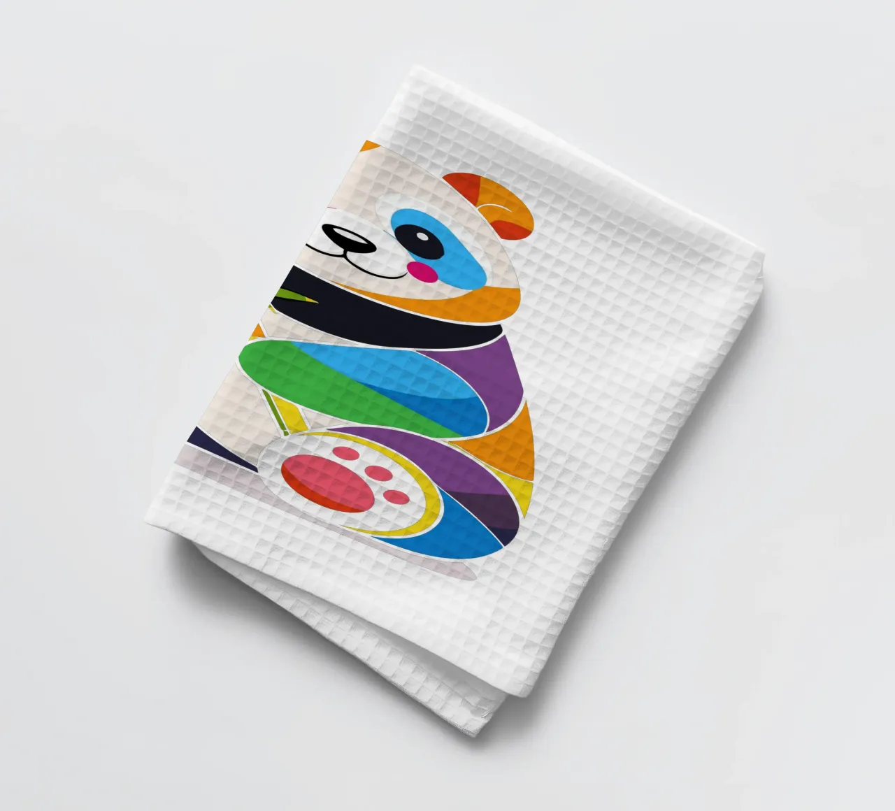 Panda colorato con bambù - Design allegro canovaccio da cucina da NA/MO