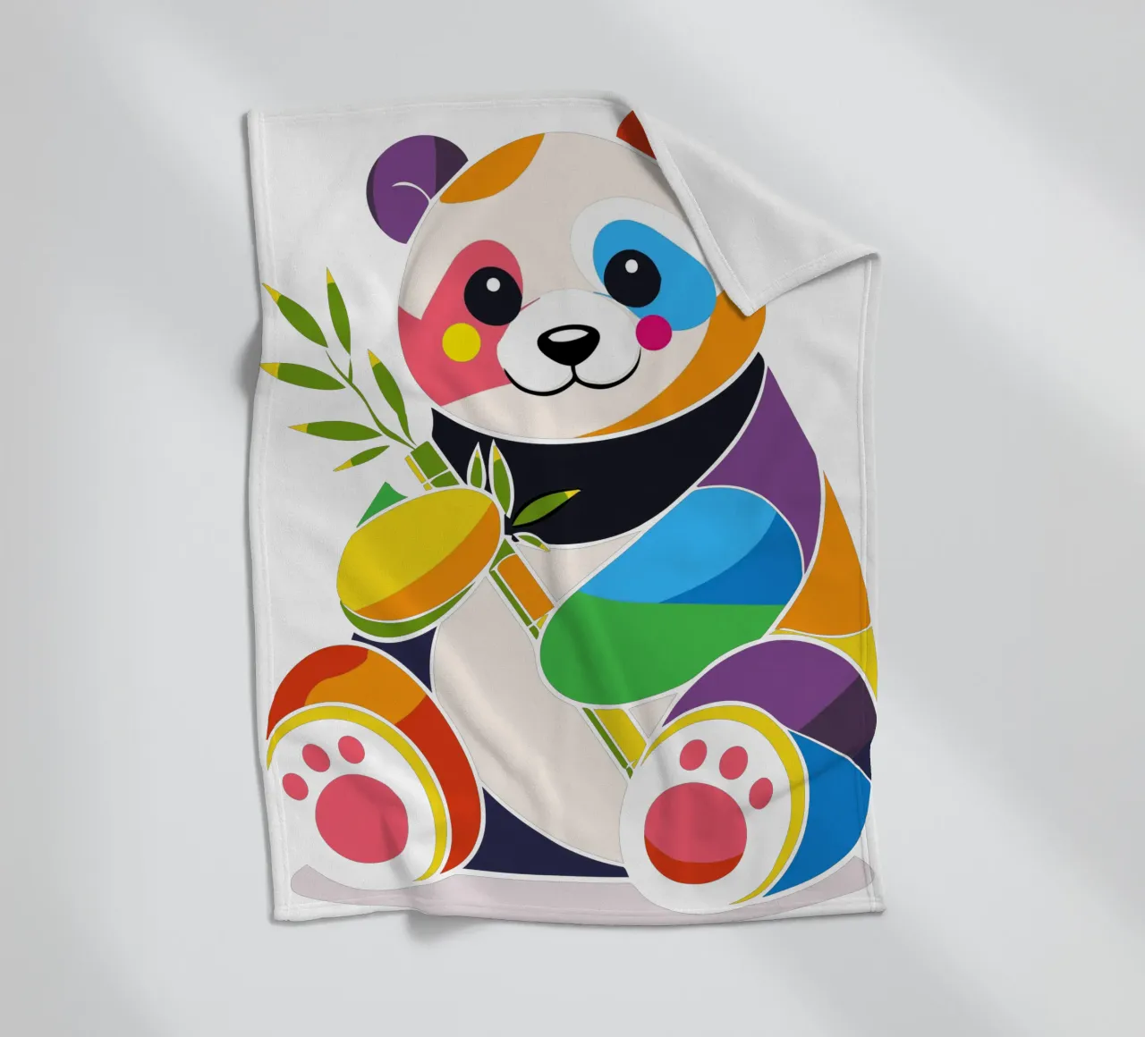 Panda colorato con bambù - Design allegro coperta in pile da NA/MO