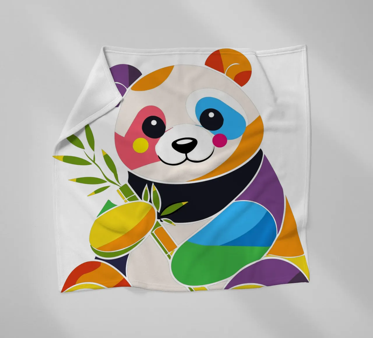 Panda colorato con bambù - Design allegro coperta in pile da NA/MO