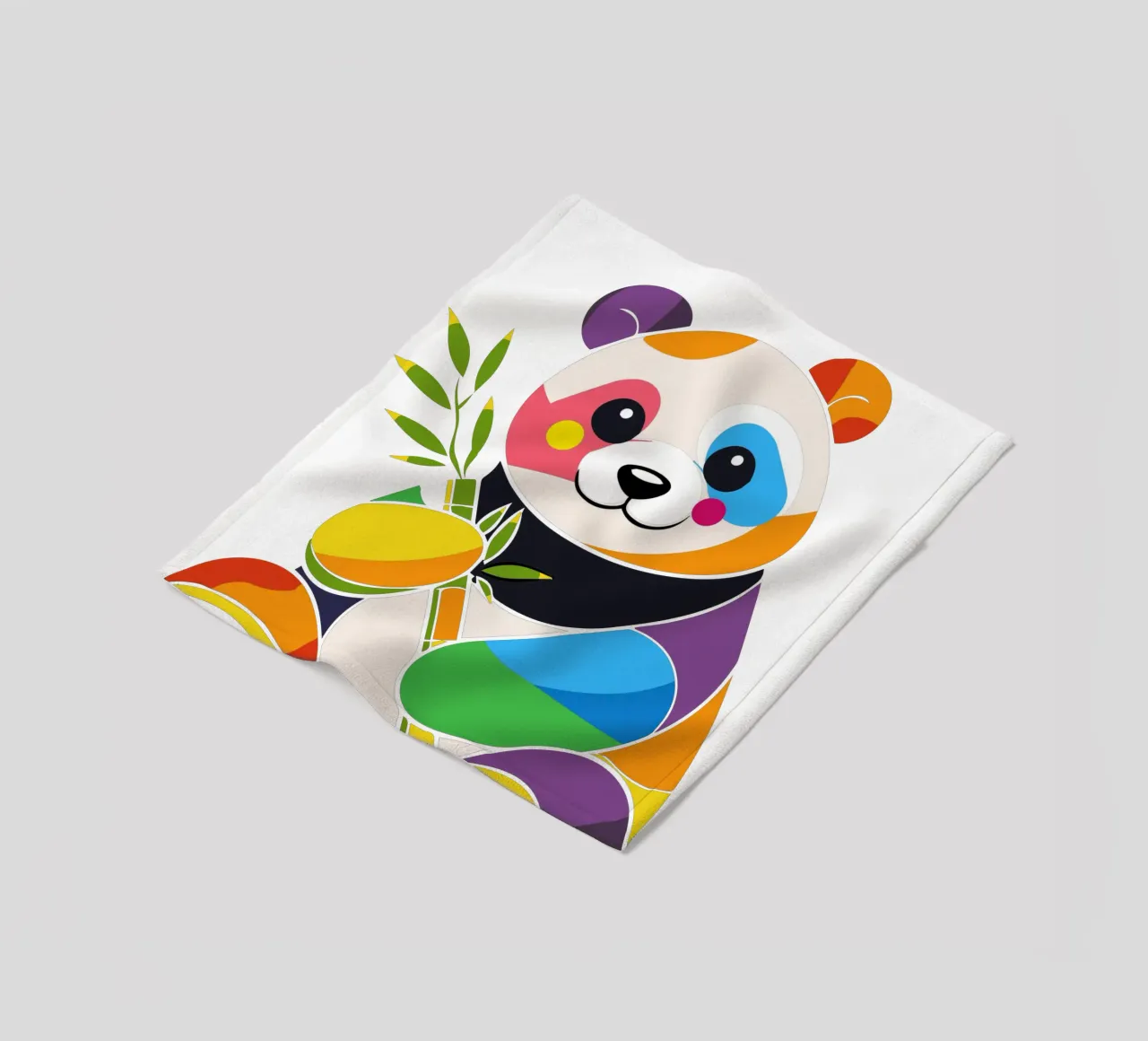 Panda colorato con bambù - Design allegro coperta in pile da NA/MO