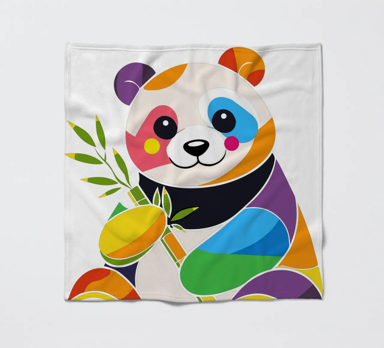 Panda colorato con bambù - Design allegro coperta in pile da NA/MO