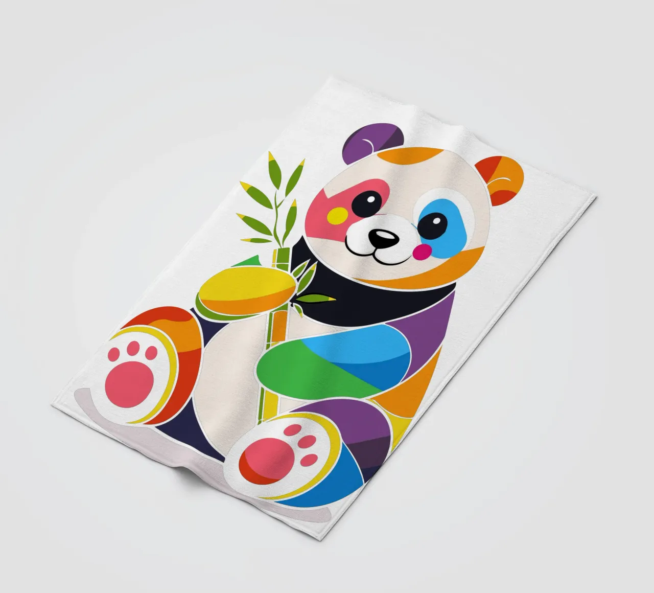 Panda colorato con bambù - Design allegro coperta in pile da NA/MO