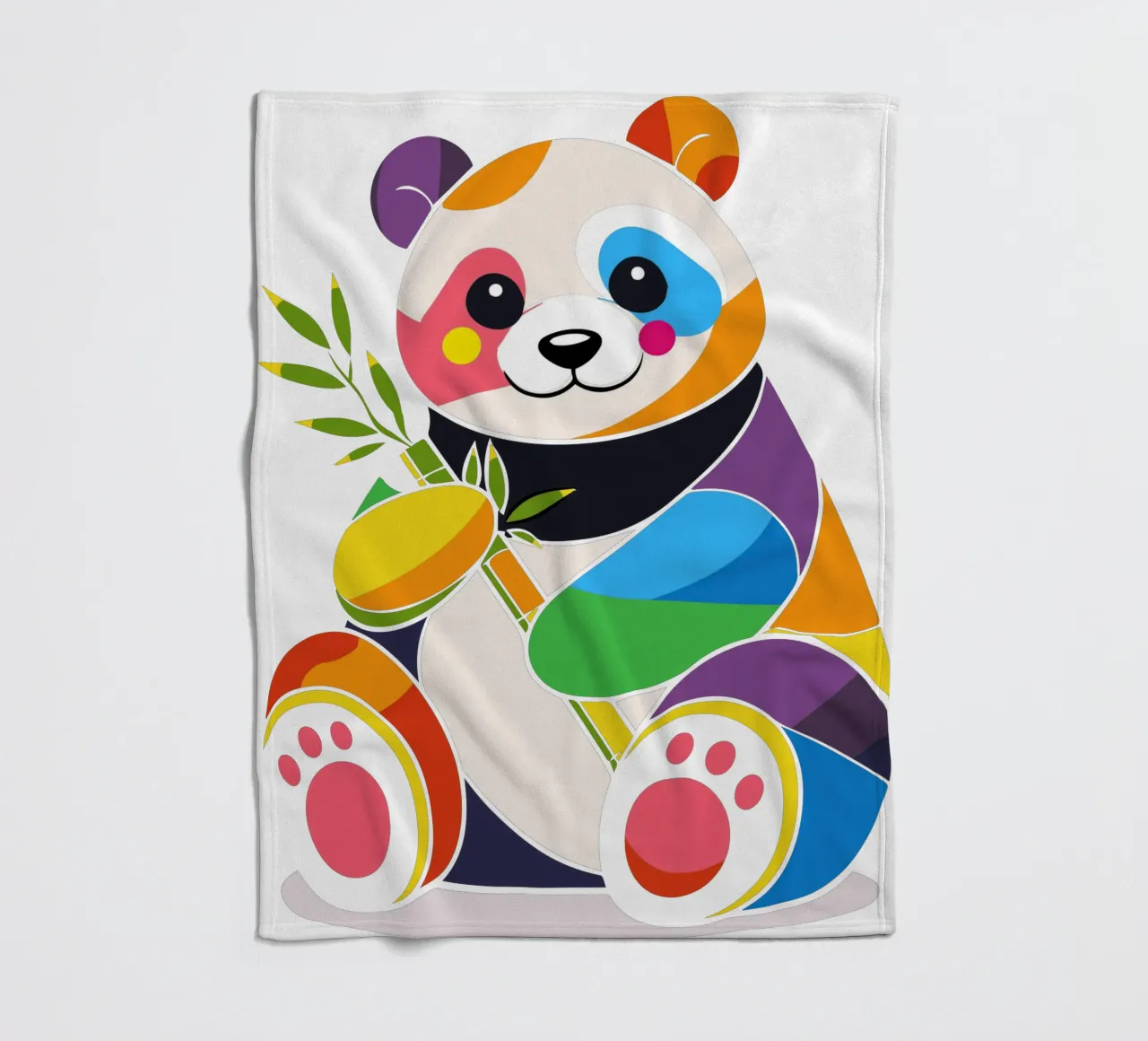 Panda colorato con bambù - Design allegro coperta in pile da NA/MO