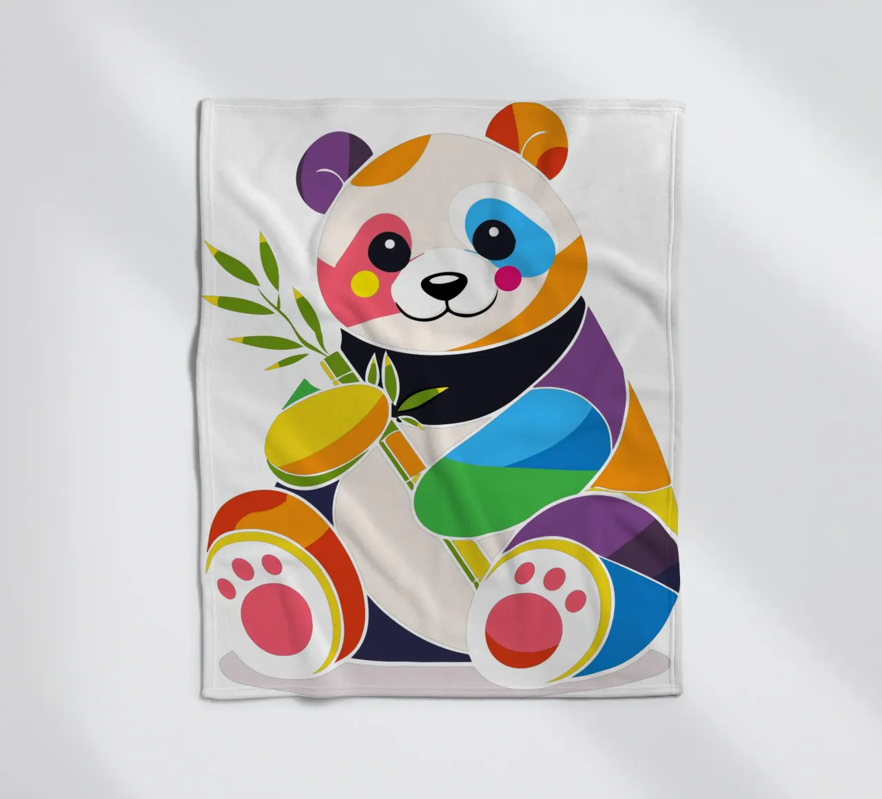 Panda colorato con bambù - Design allegro coperta in pile da NA/MO