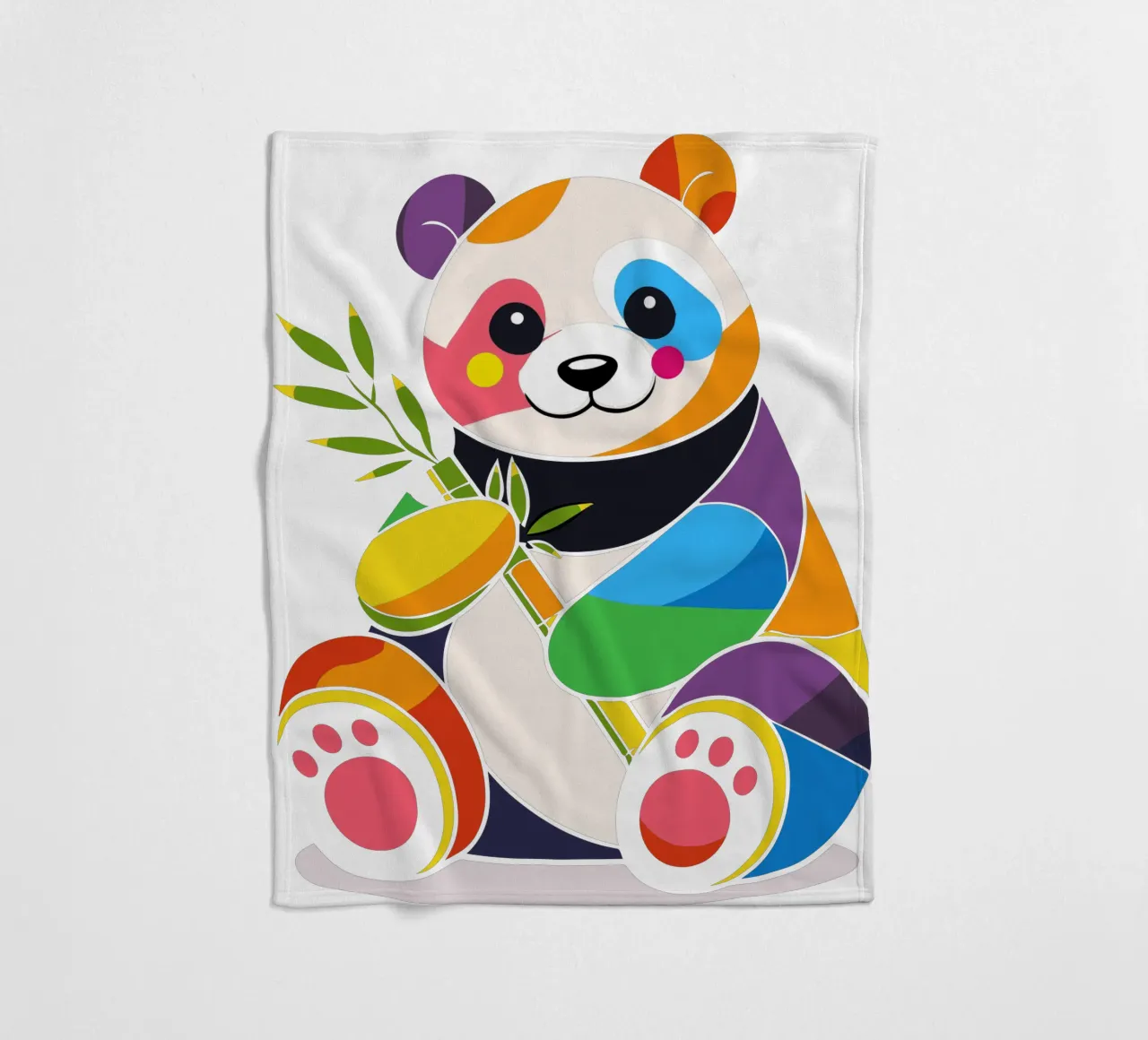 Panda colorato con bambù - Design allegro coperta in pile da NA/MO