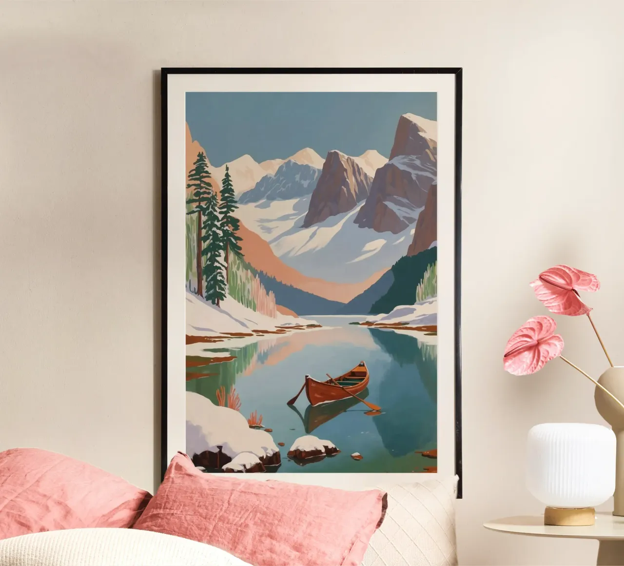 Pragser Wildsee: meraviglia invernale | Werk 6 poster con telaio in alluminio da AlbertKlee