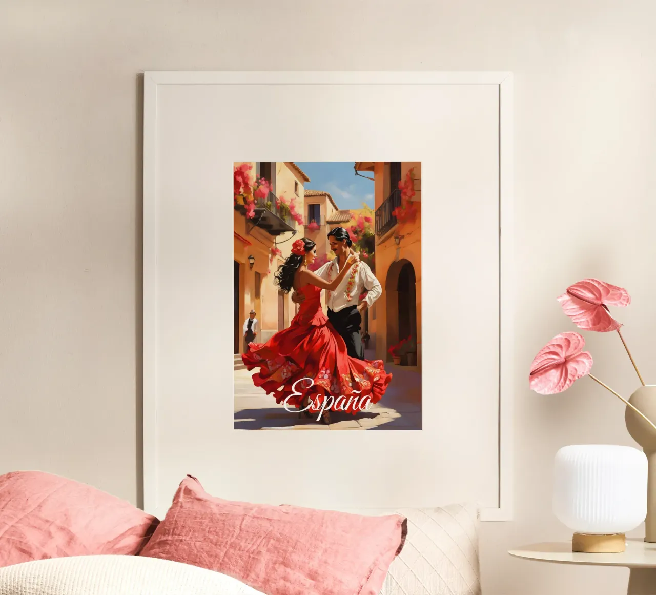 Spagna Ballerini di flamenco Scena poster da Charnwood Prints