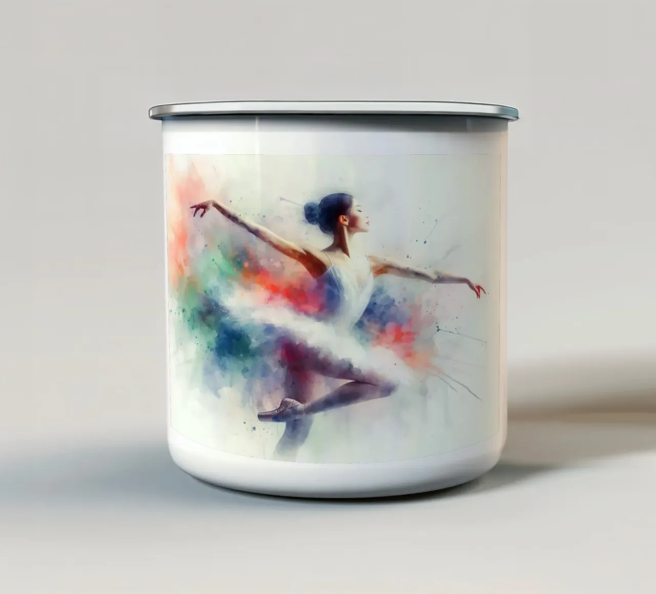 Ballerina in acquerello tazza in smalto da SportBrush Studio