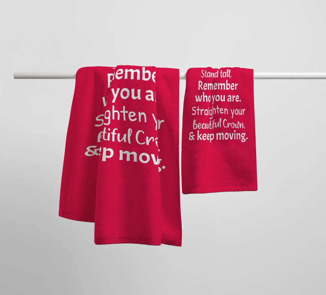 Remember who you are, straighten your crown and keep moving asciugamano da bagno da baobabprintstore