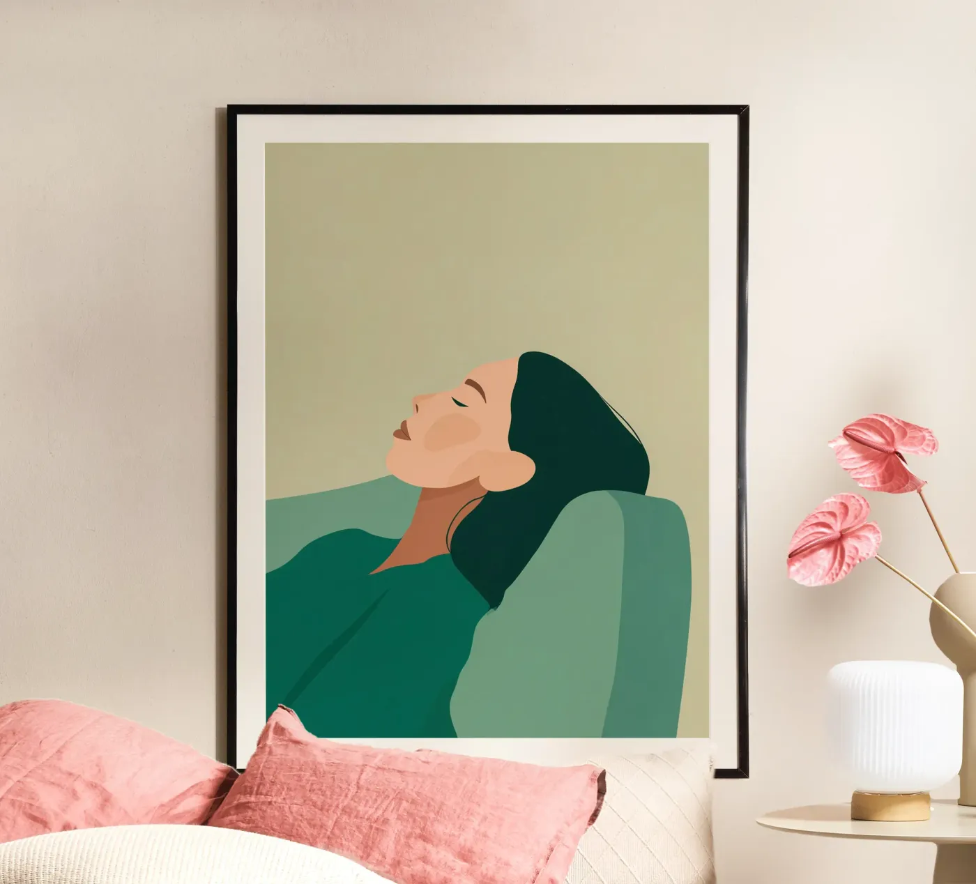 Serene Pause in Soft Geometry poster da lieblu
