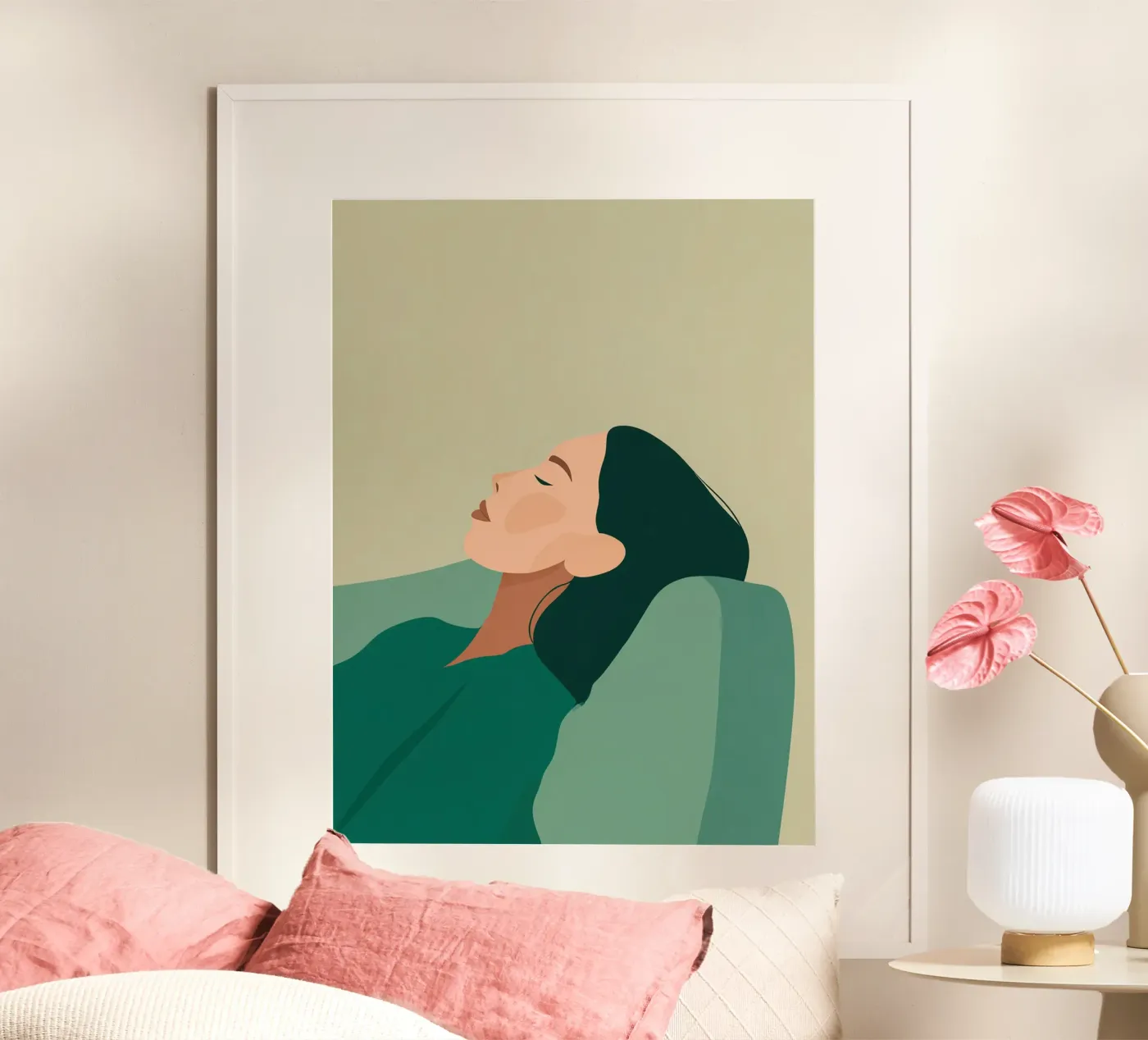 Serene Pause in Soft Geometry poster da lieblu