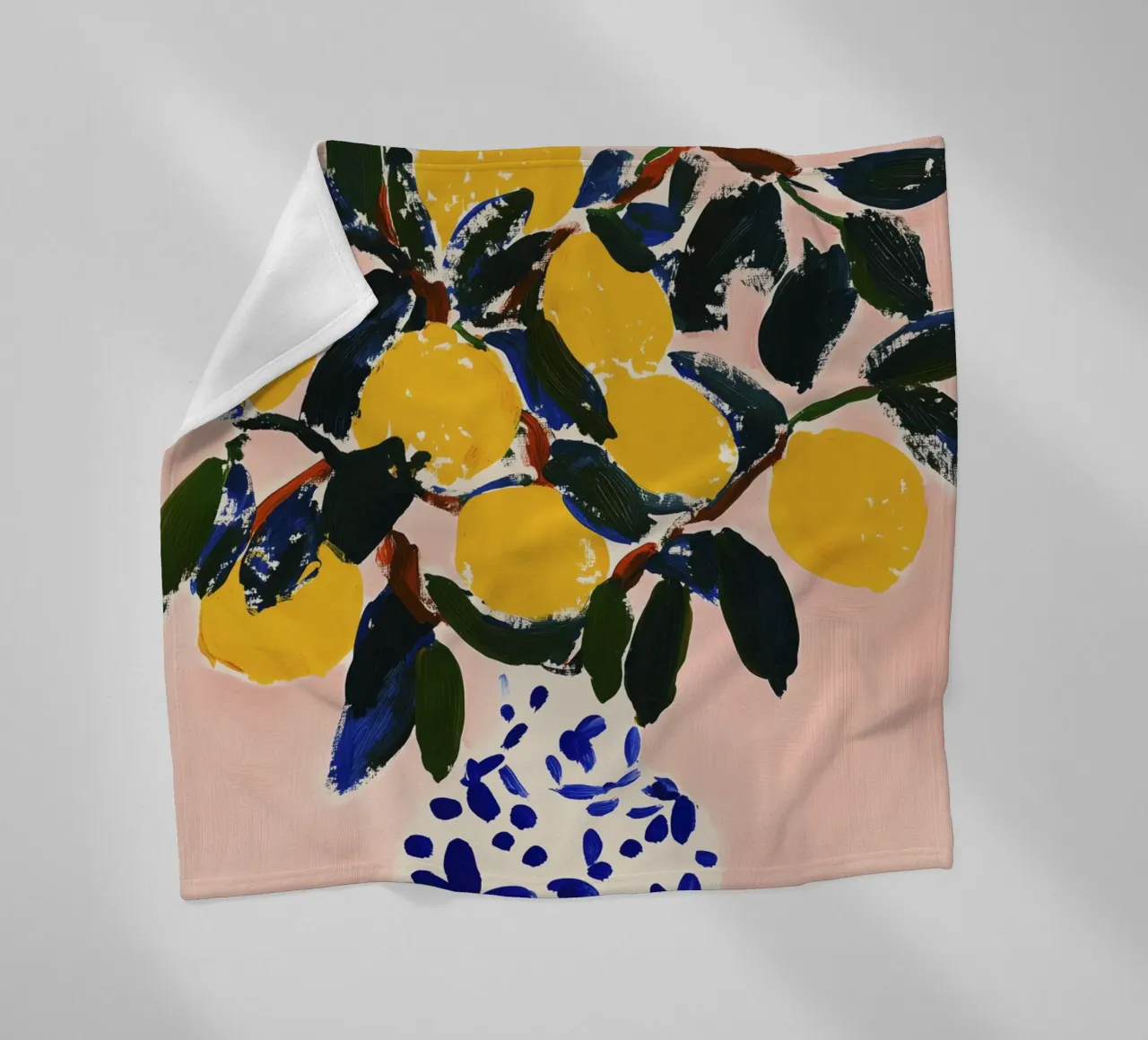 Lemon Bouquet fleece blanket by treechild